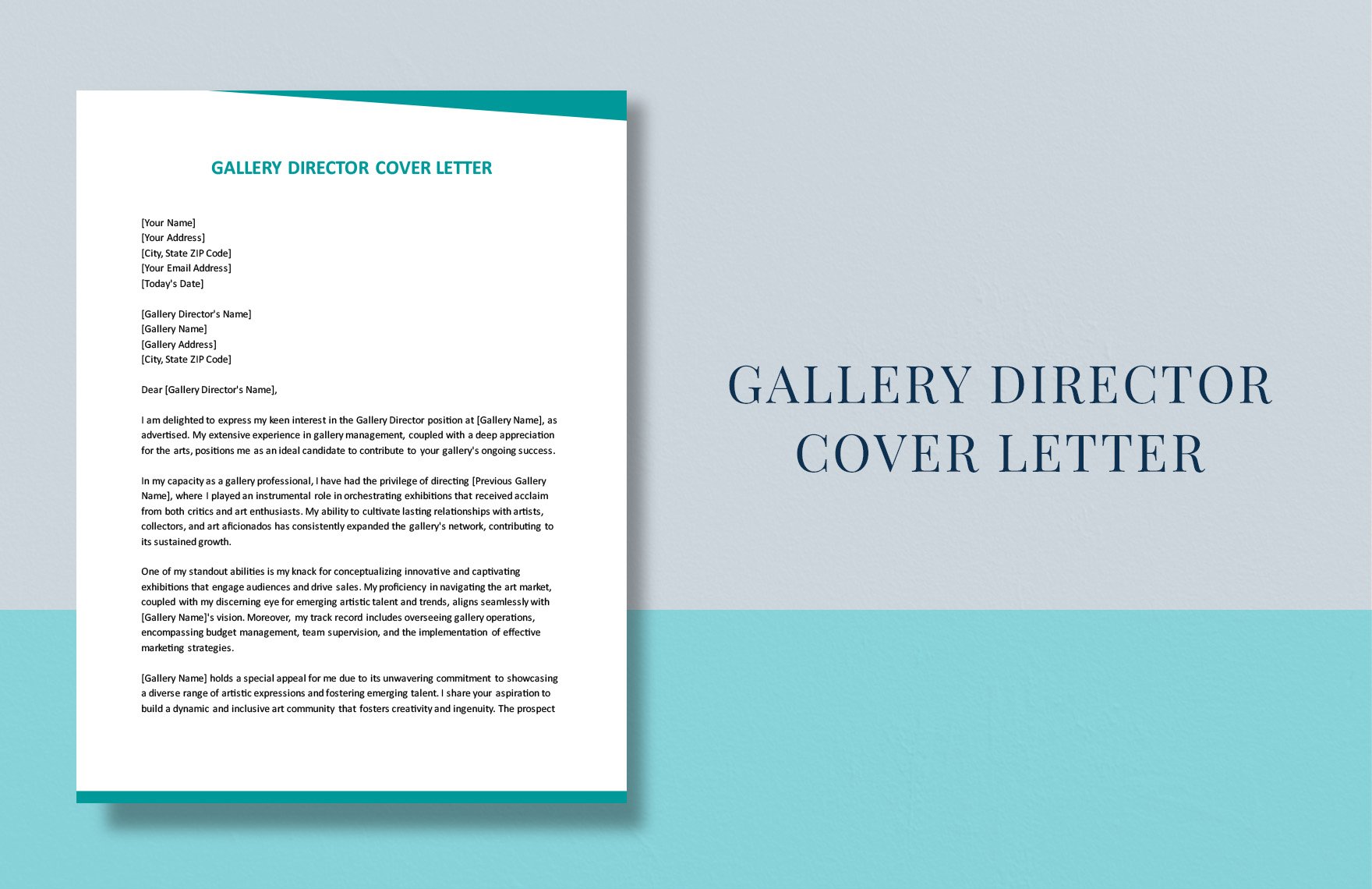 Gallery Director Cover Letter in Word, Google Docs, PDF