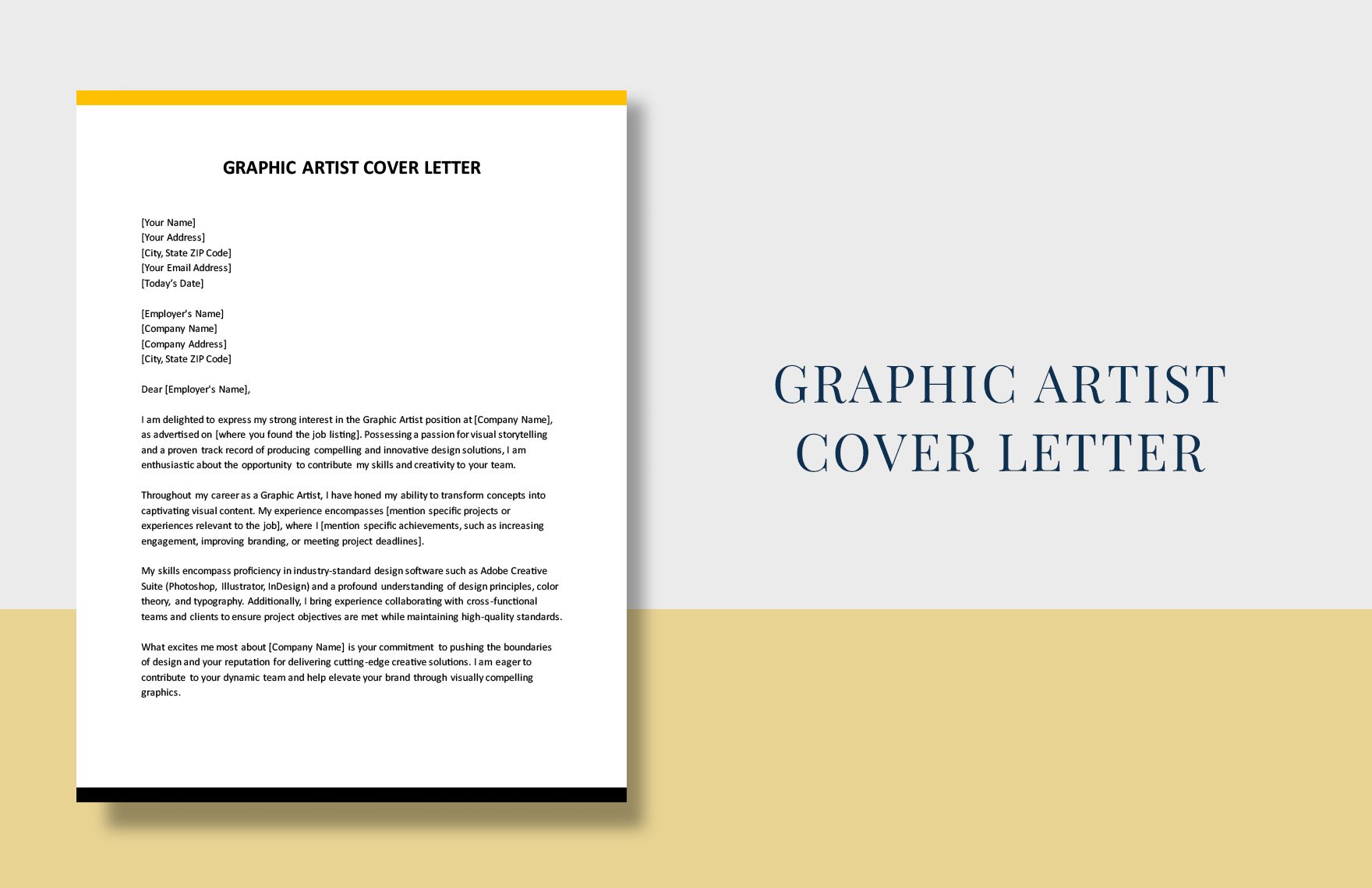 Graphic Artist Cover Letter in Word, Google Docs, PDF
