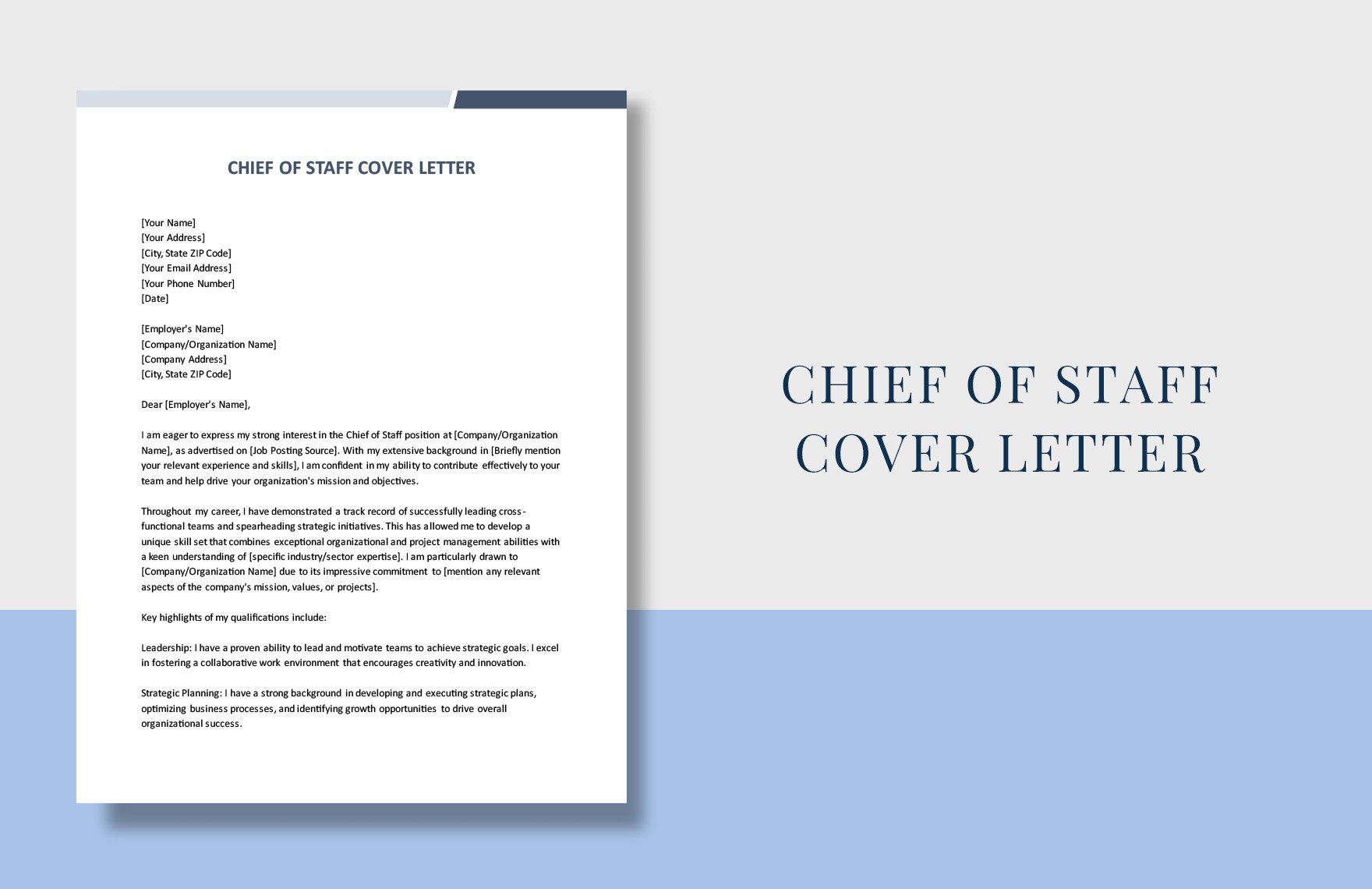Chief Of Staff Cover Letter