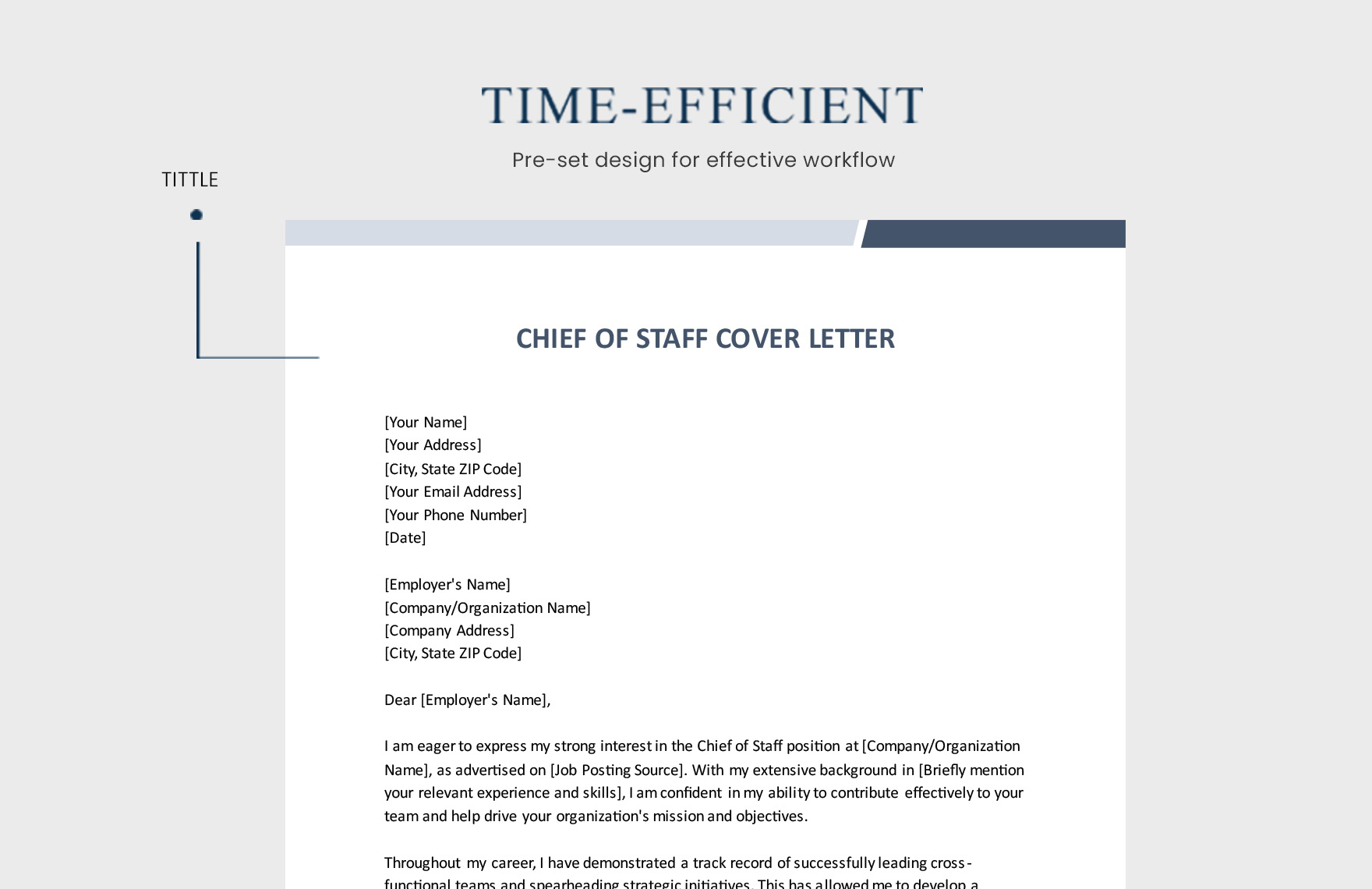 Chief Of Staff Cover Letter