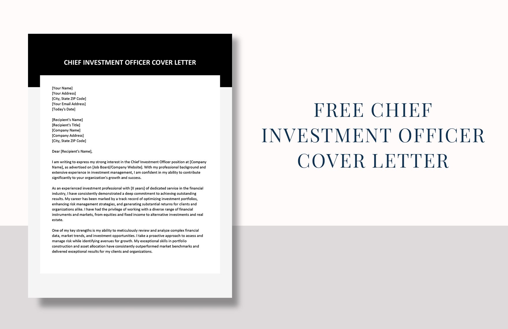 Chief Investment Officer Cover Letter
