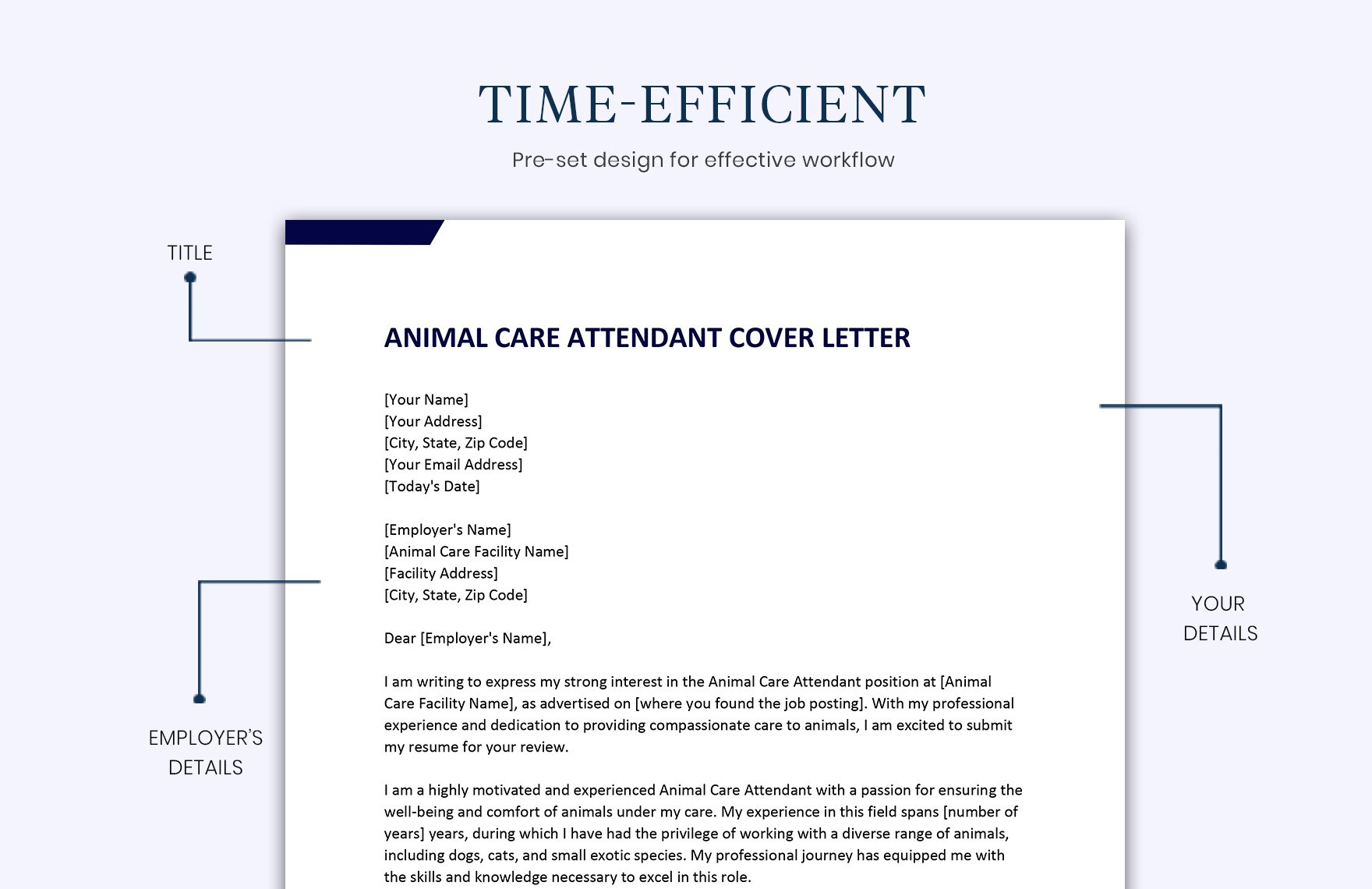 Animal Care Attendant Cover Letter