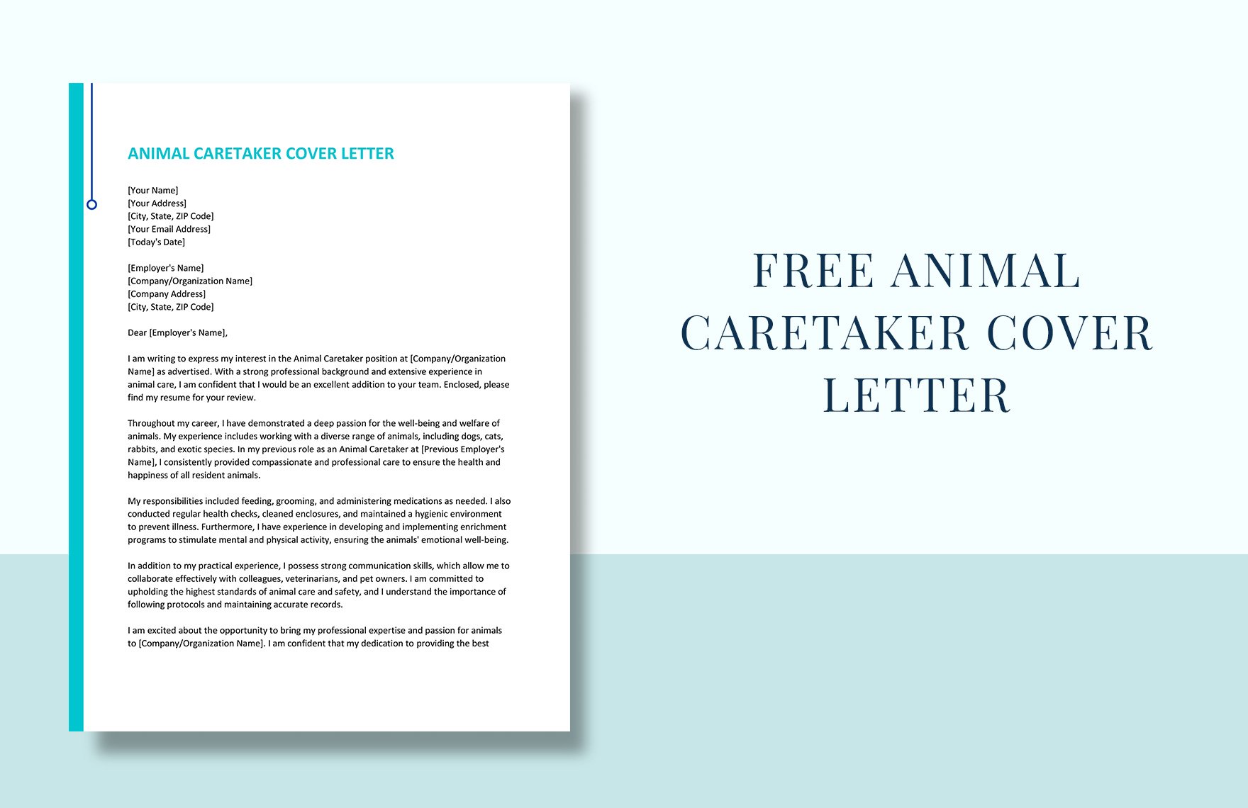 Animal Caretaker Cover Letter