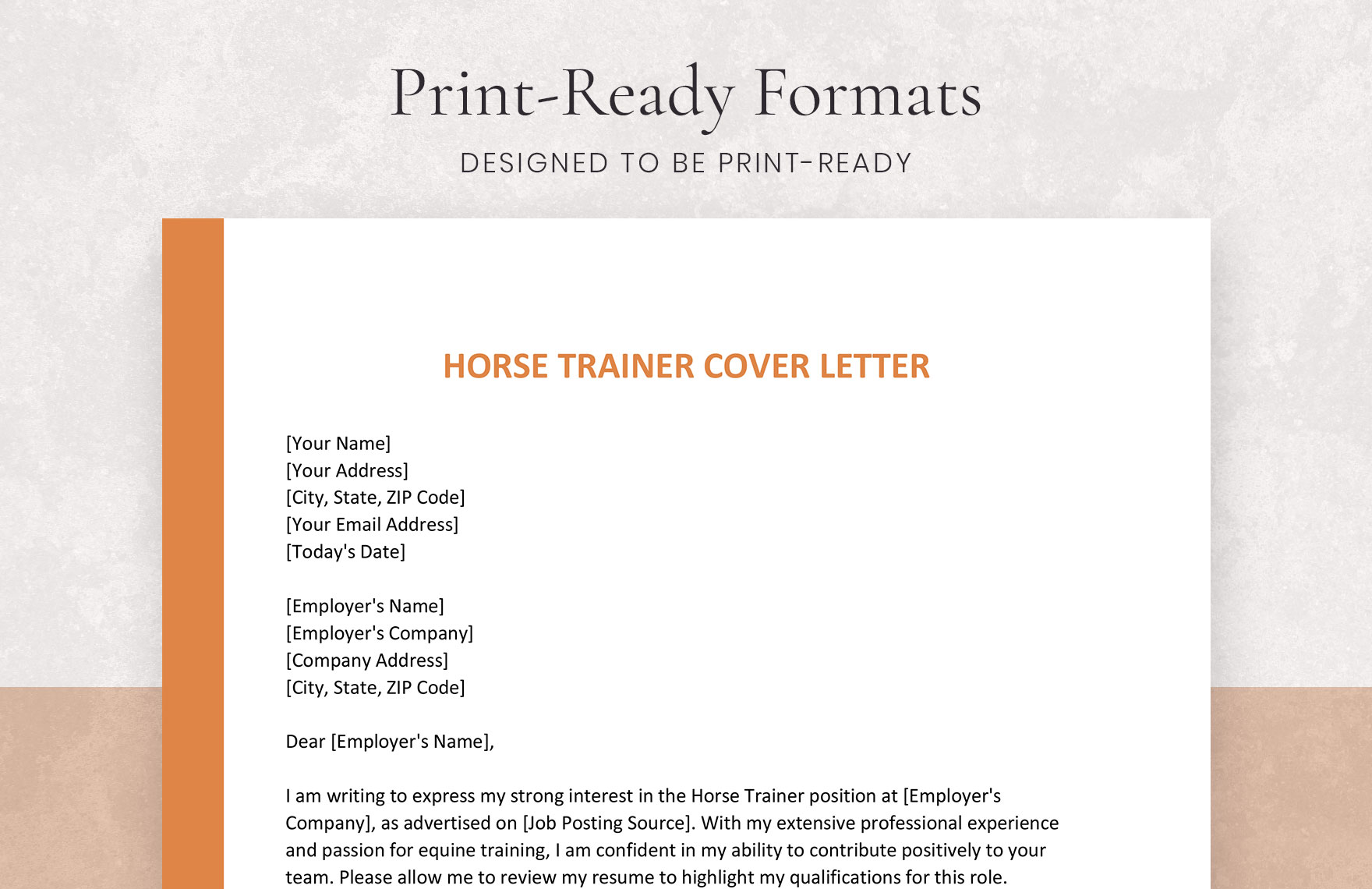 Horse Trainer Cover Letter