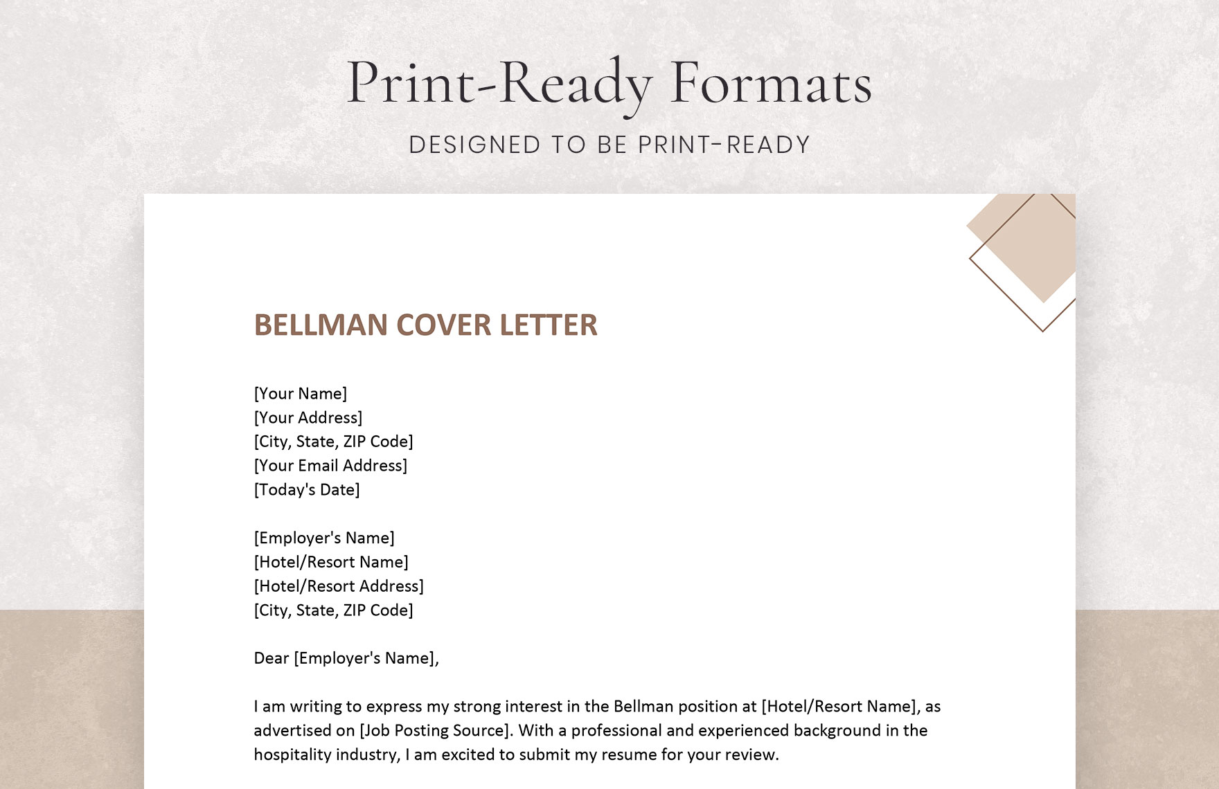 Bellman Cover Letter
