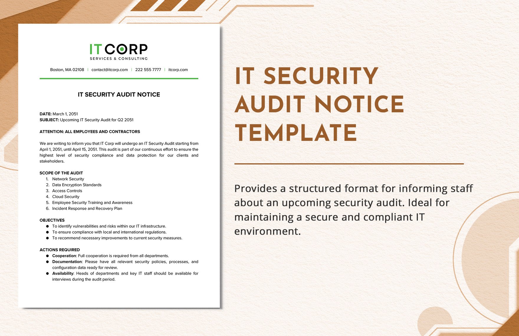 IT Security Audit Notice Template