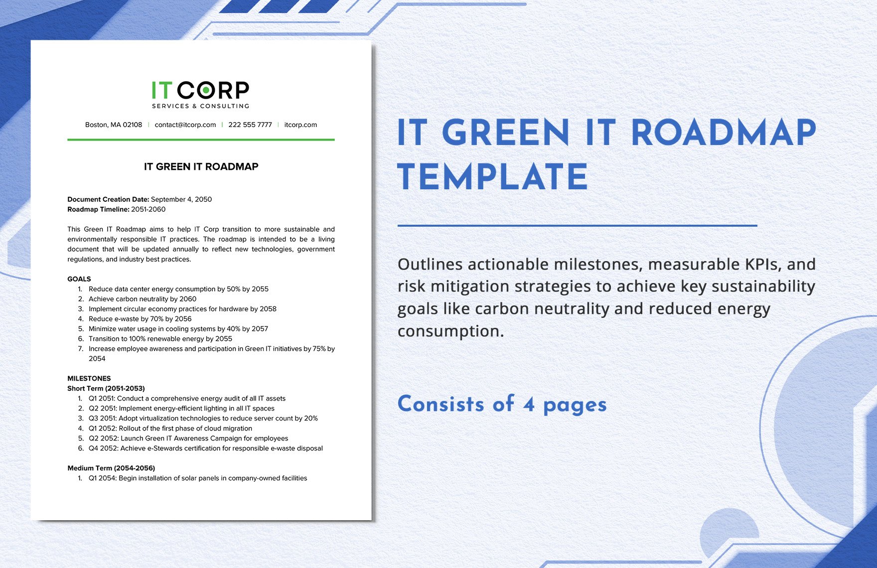 IT Green IT Roadmap Template