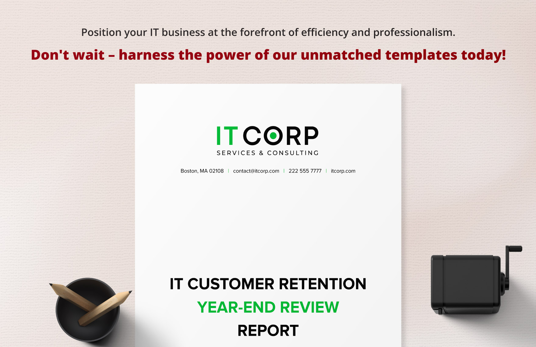 IT Customer Retention Year-end Review Report Template