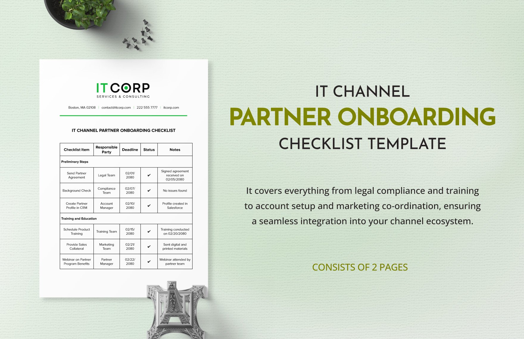 IT Channel Partner Onboarding Checklist Template