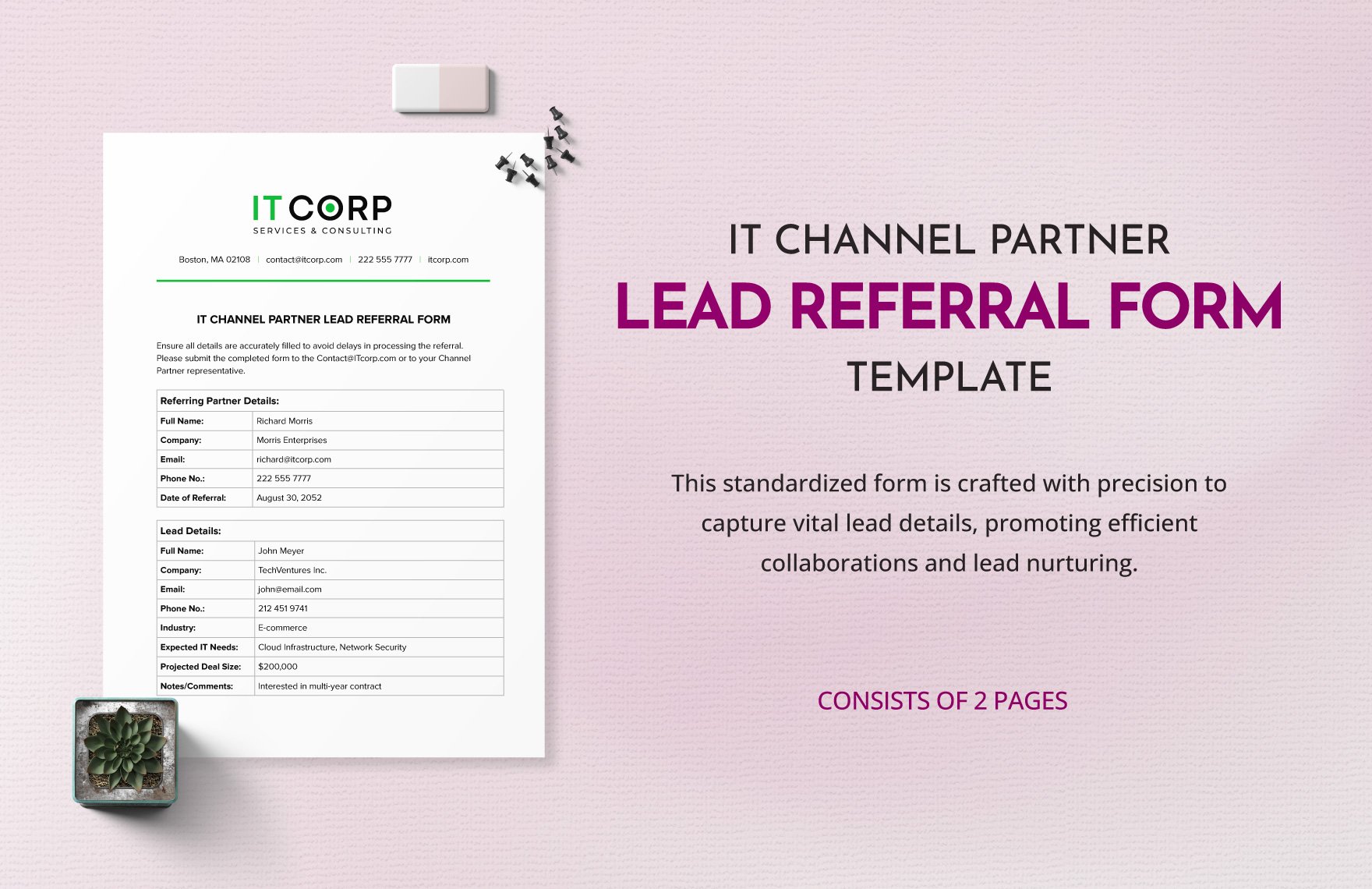 IT Channel Partner Lead Referral Form Template