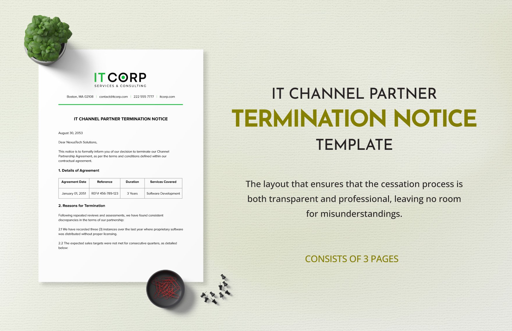 IT Channel Partner Termination Notice Template
