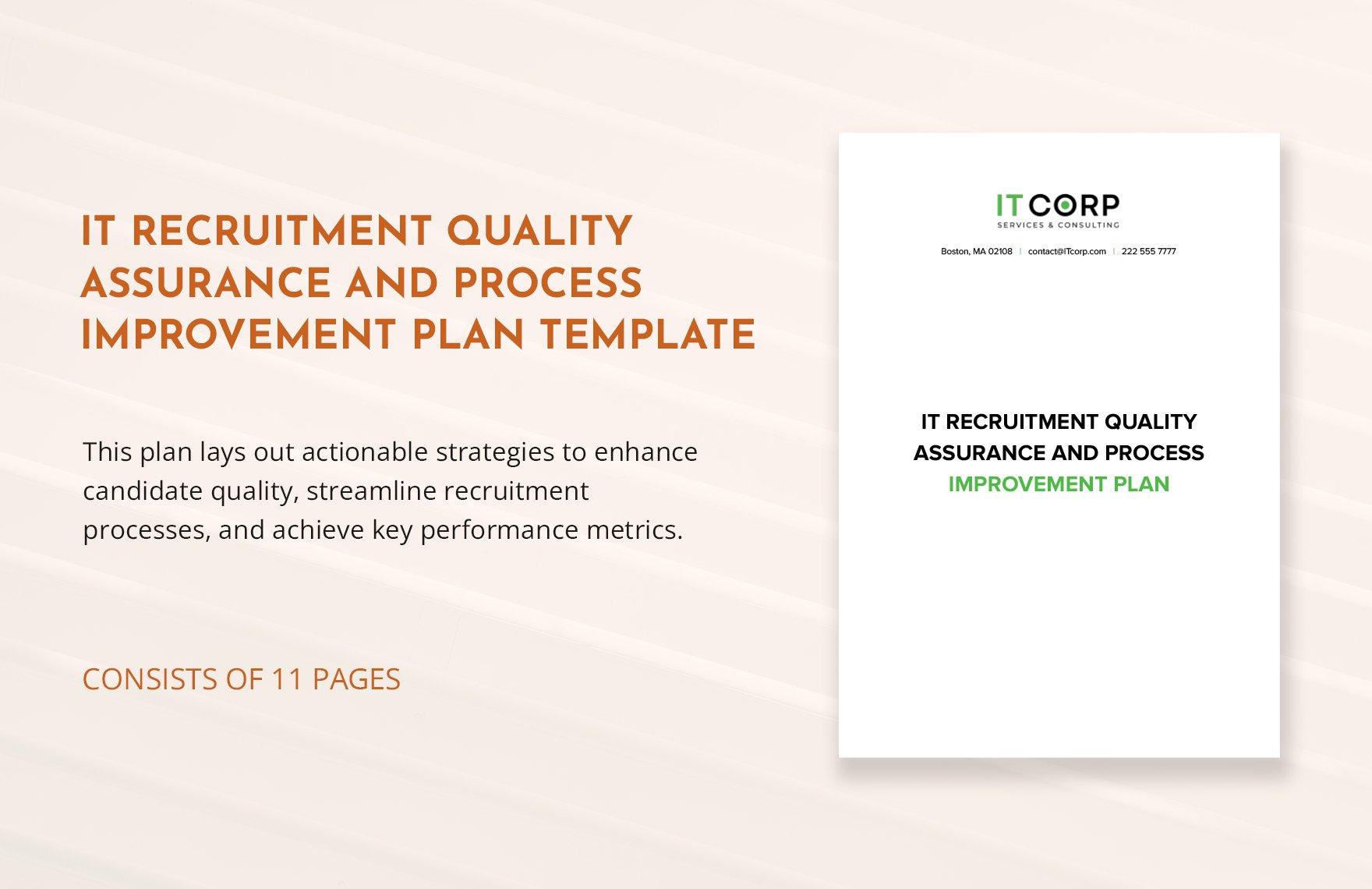 IT Recruitment Quality Assurance and Process Improvement Plan Template
