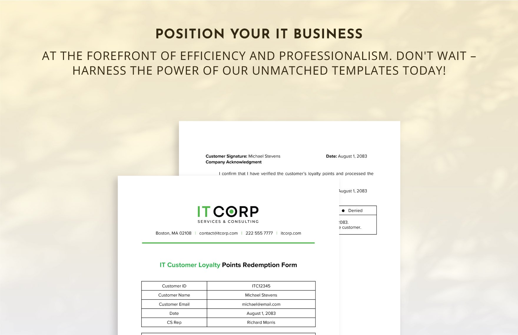 IT Customer Loyalty Points Redemption Form Template