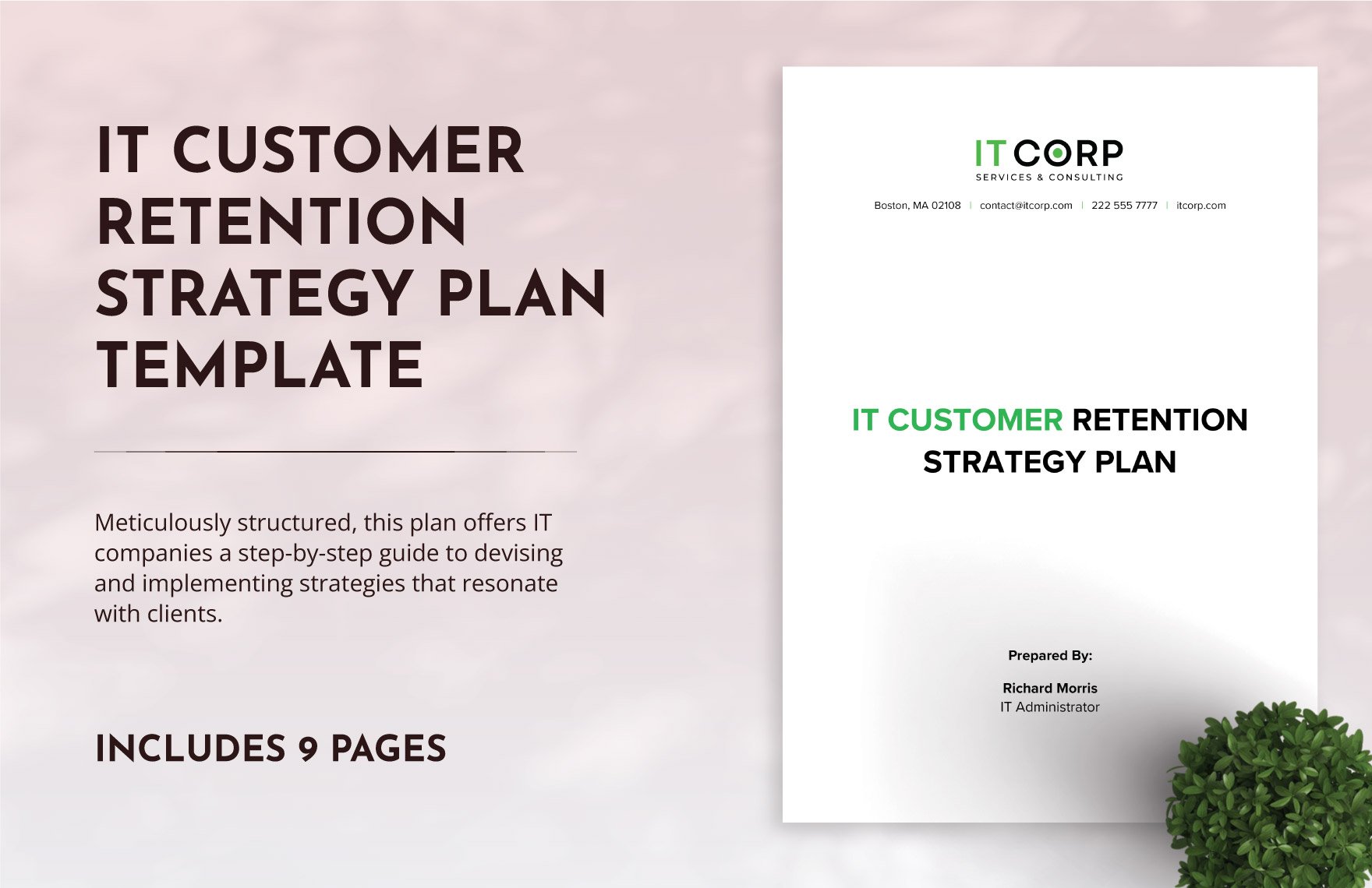 IT Customer Retention Strategy Plan Template