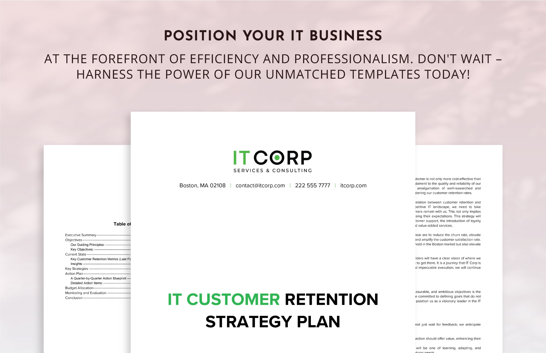 IT Customer Retention Strategy Plan Template