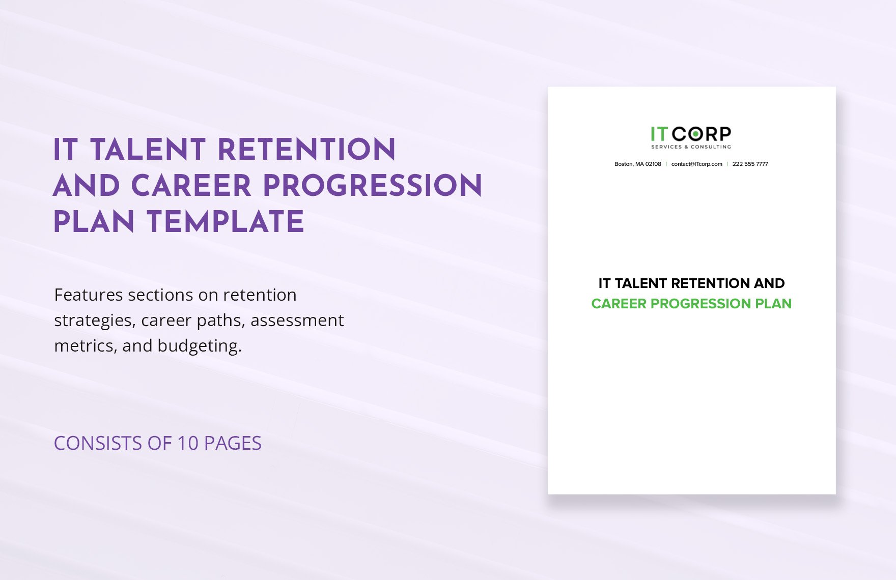 IT Talent Retention and Career Progression Plan Template