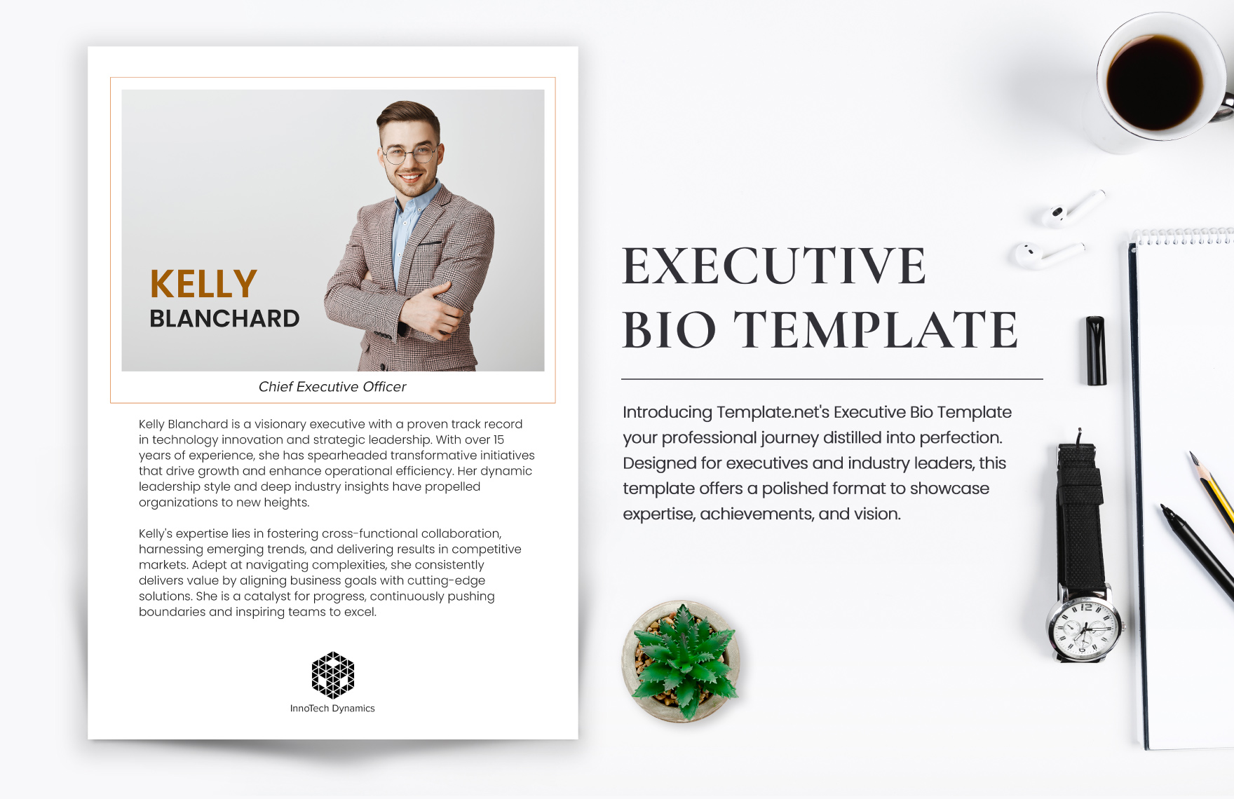 Executive Bio Template in Word, Illustrator, PSD, PNG - Download | Template.net