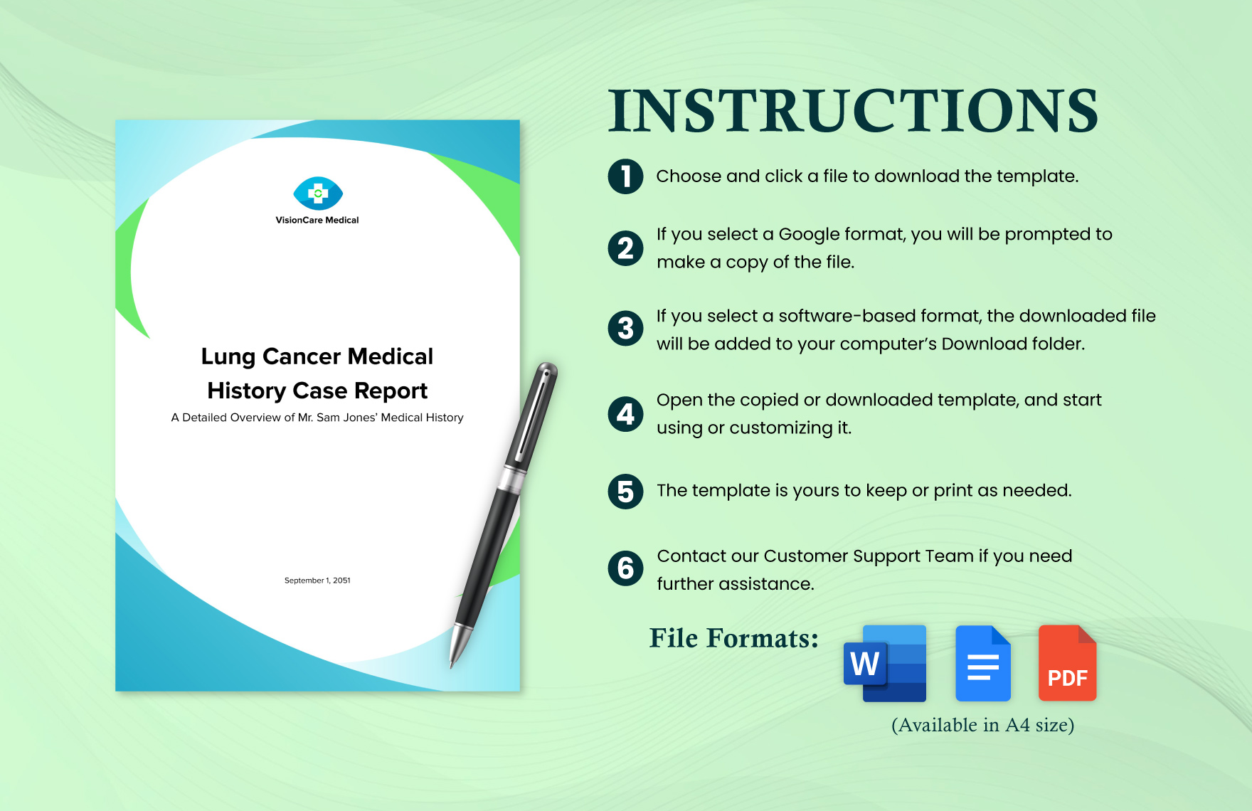 Lung Cancer Medical History Case Report Template