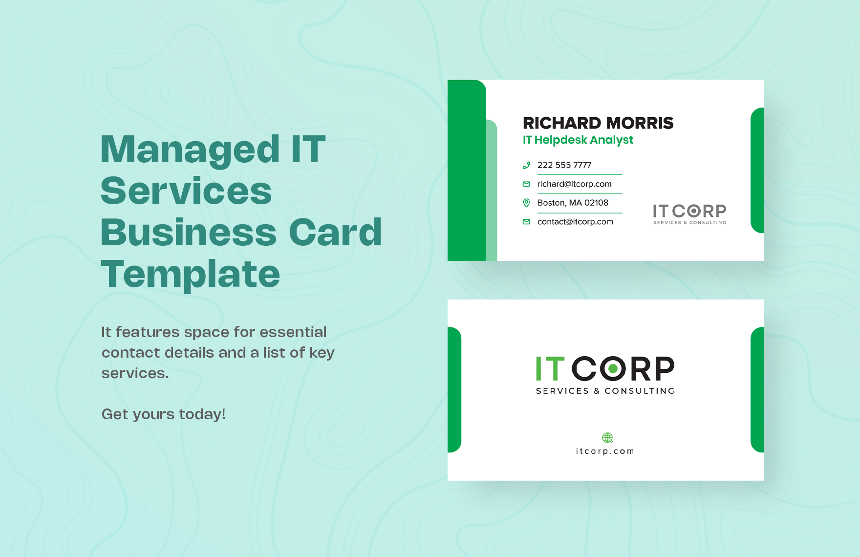 Managed IT Services Business Card Template