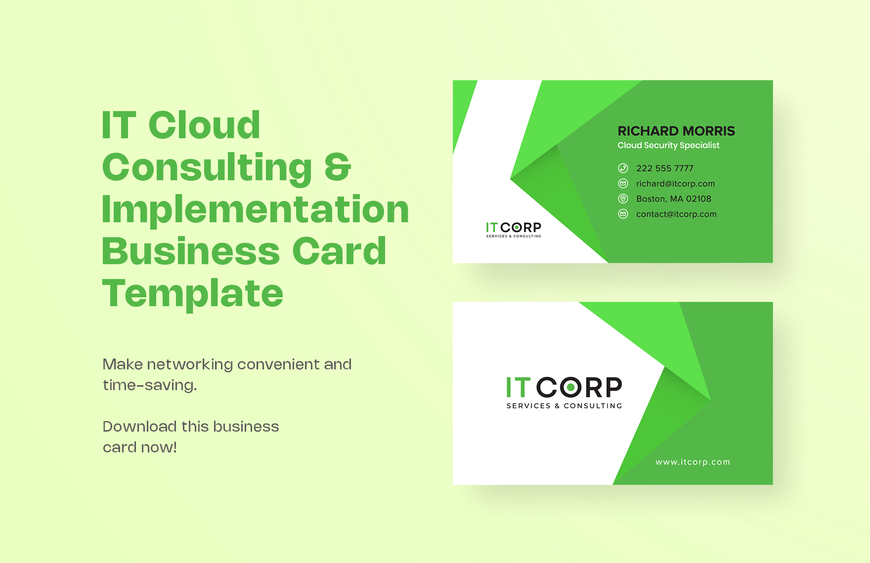 IT Cloud Consulting & Implementation Business Card Template in Word, Illustrator, PSD