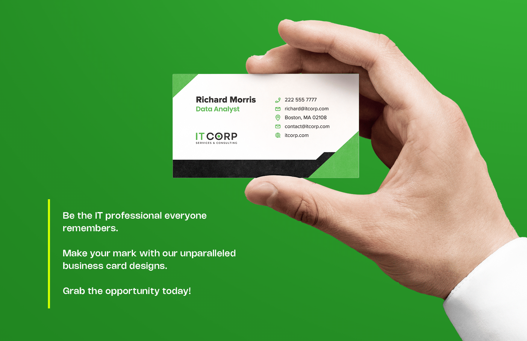 IT Business Intelligence & Analytics Consulting Business Card Template