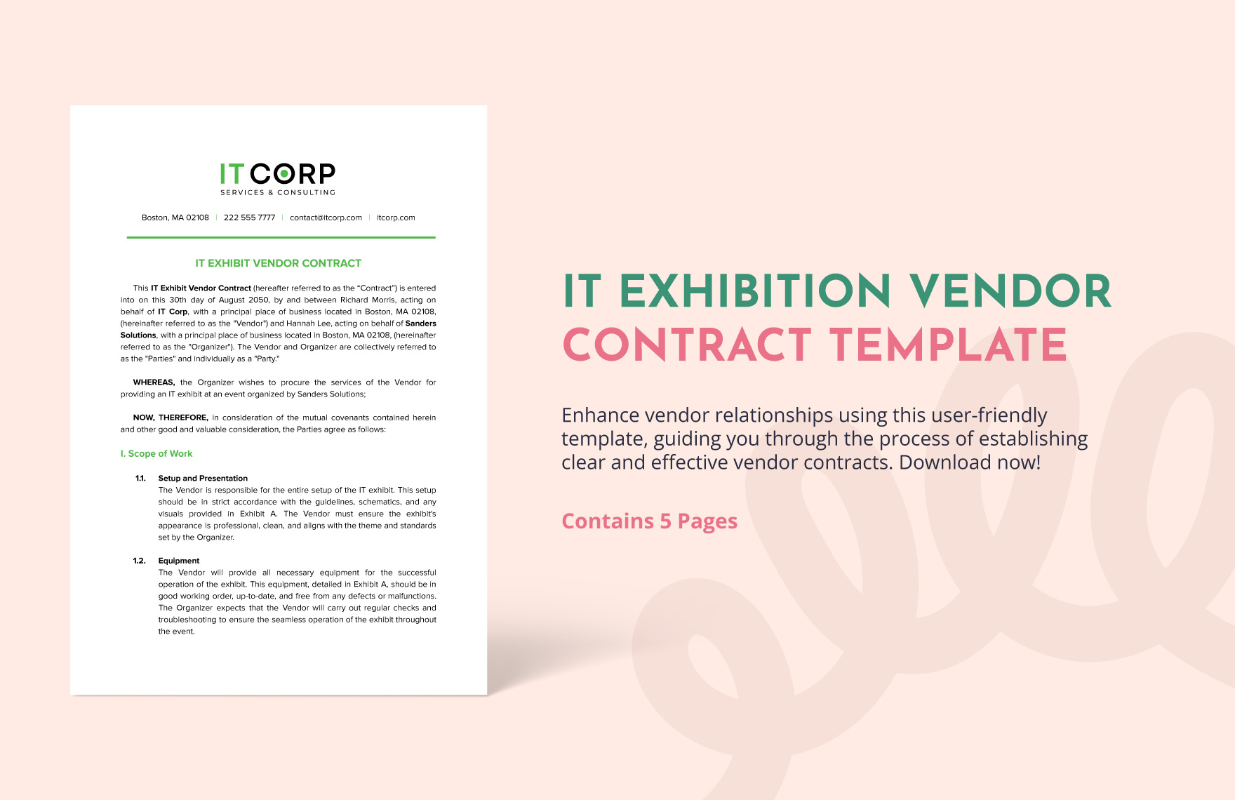 IT Exhibition Vendor Contract Template