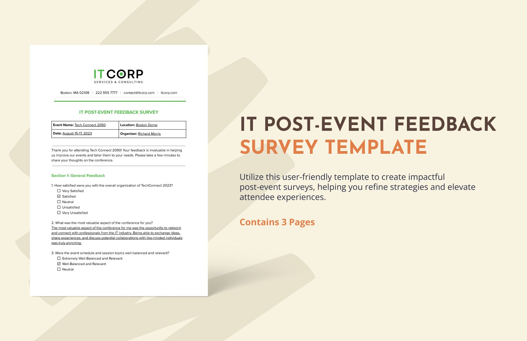 IT Post-Event Feedback Survey Template