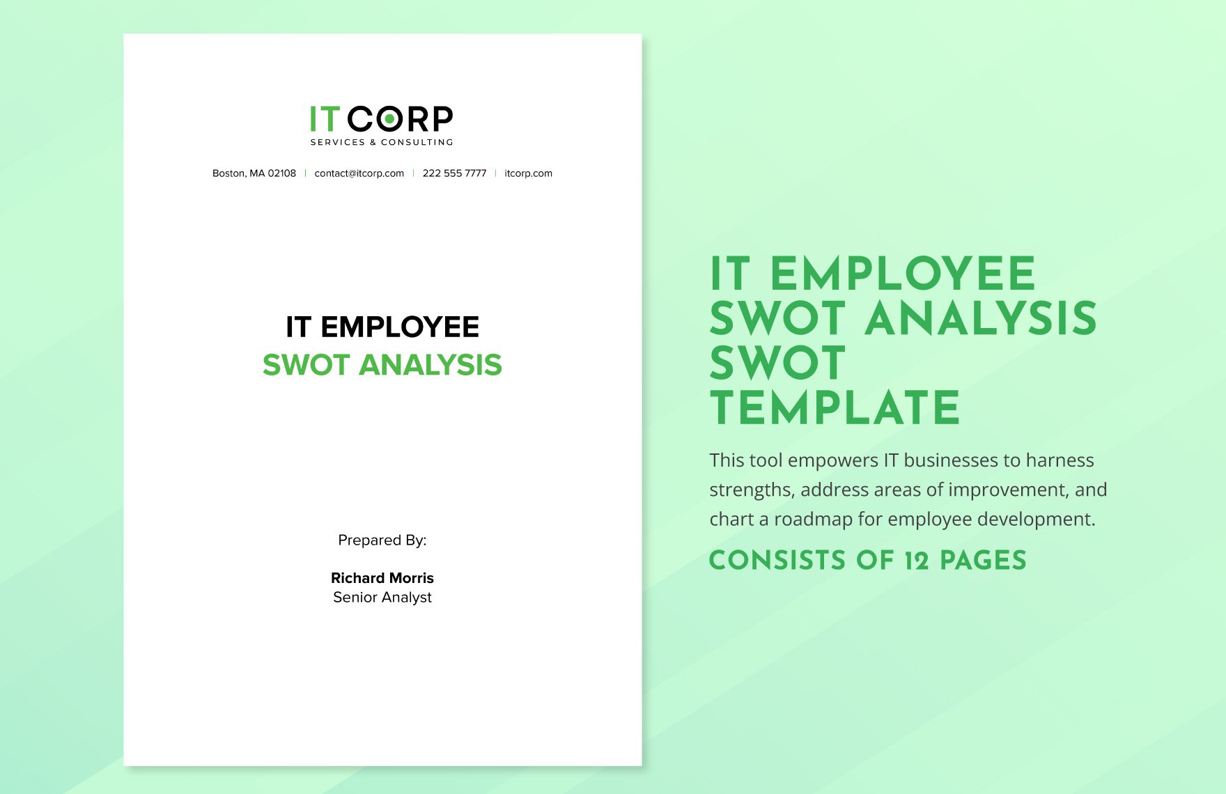 IT Employee SWOT Analysis Template in Word, Google Docs, PDF