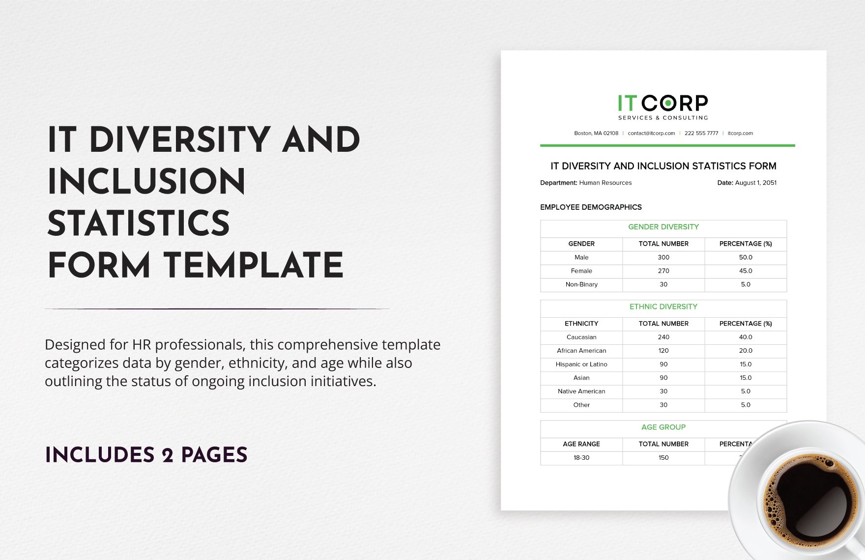 IT Diversity and Inclusion Statistics Form Template