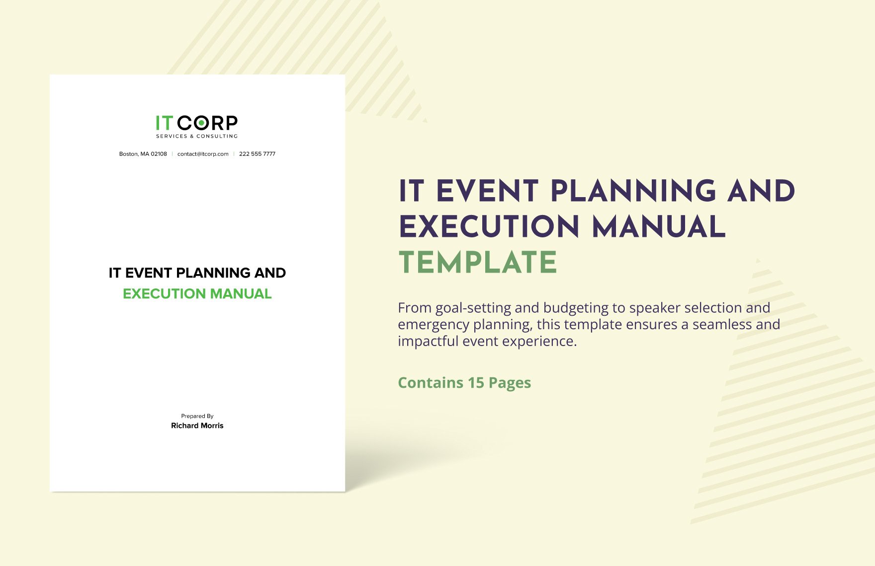 IT Event Planning and Execution Manual Template in Word, Google Docs, PDF