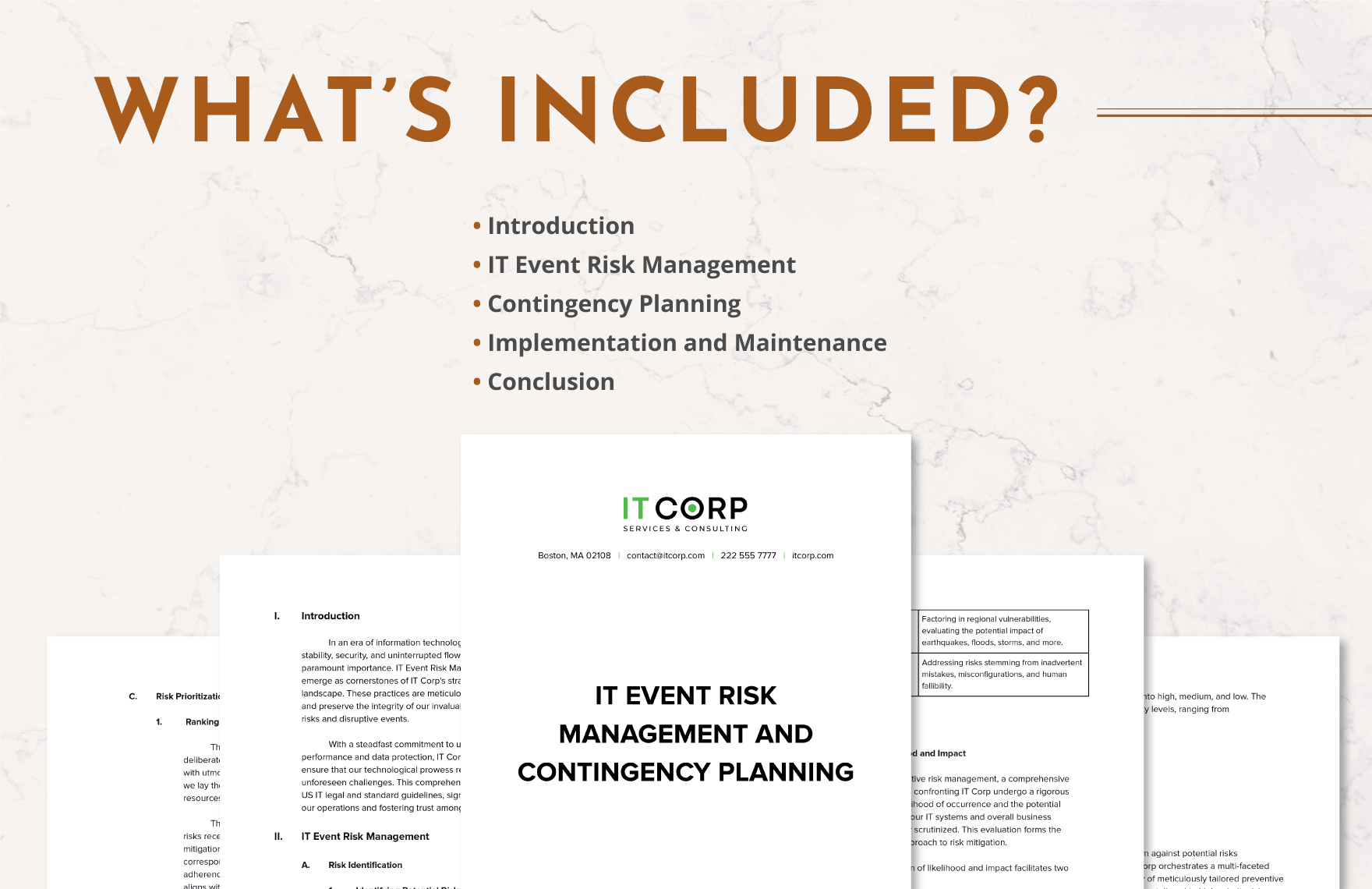 IT Event Risk Management and Contingency Planning Template