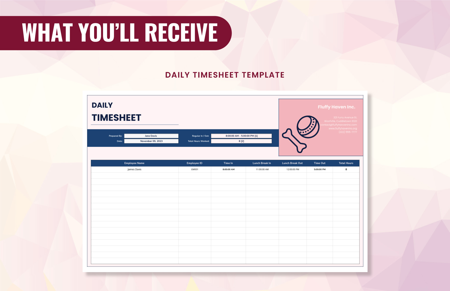 Daily Timesheet Template