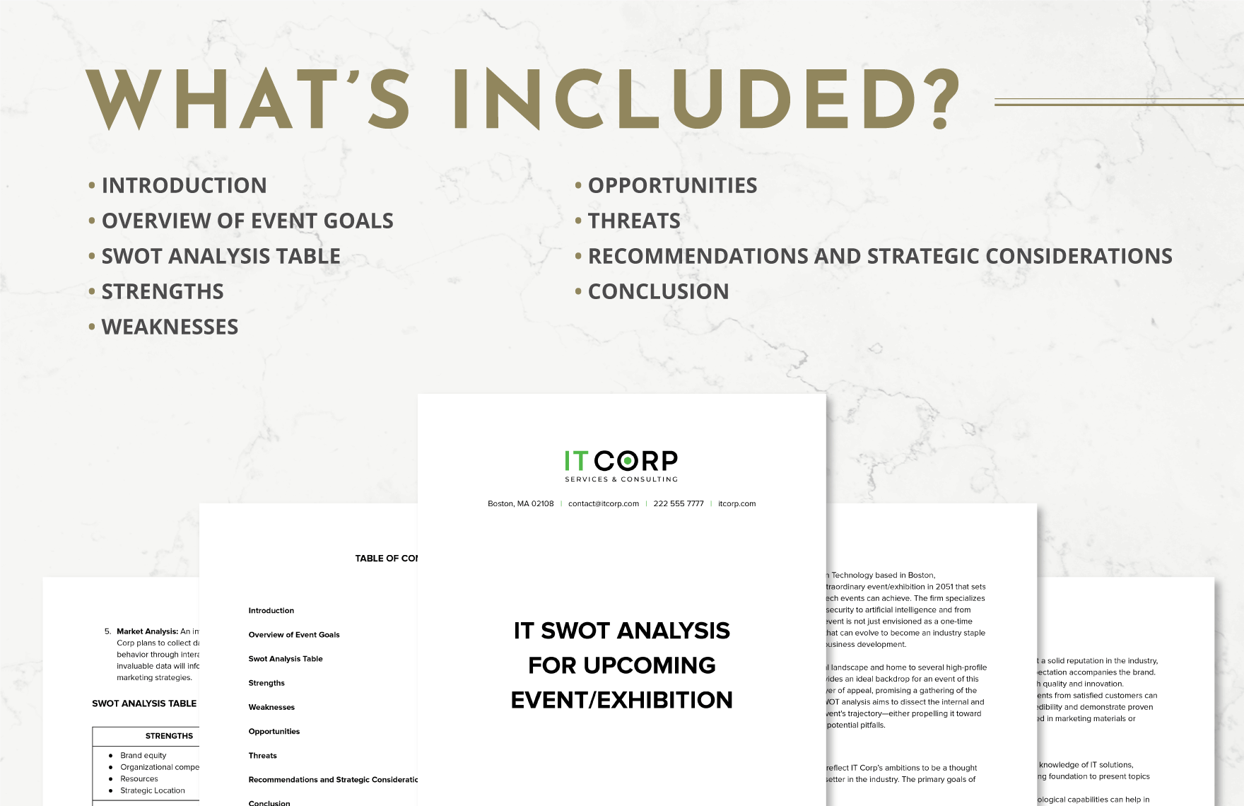 IT SWOT Analysis for Upcoming Event/Exhibition Template