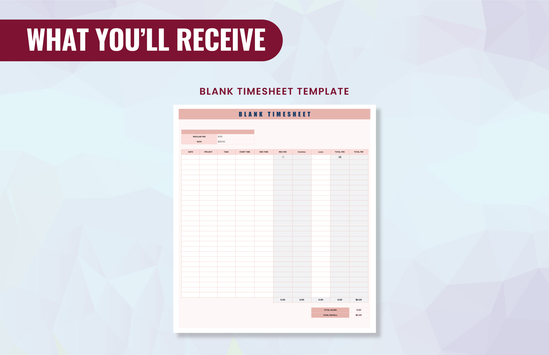 Blank Timesheet Template