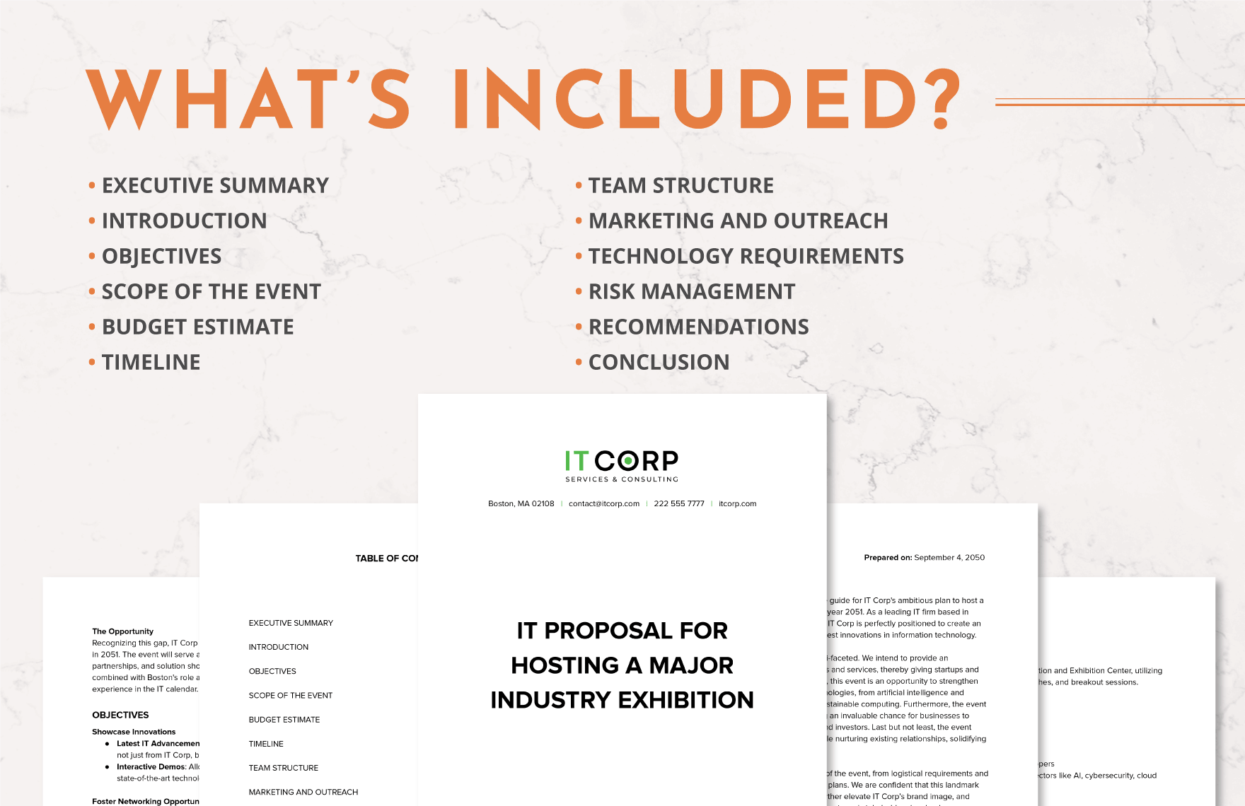 IT Proposal for Hosting a Major Industry Exhibition Template