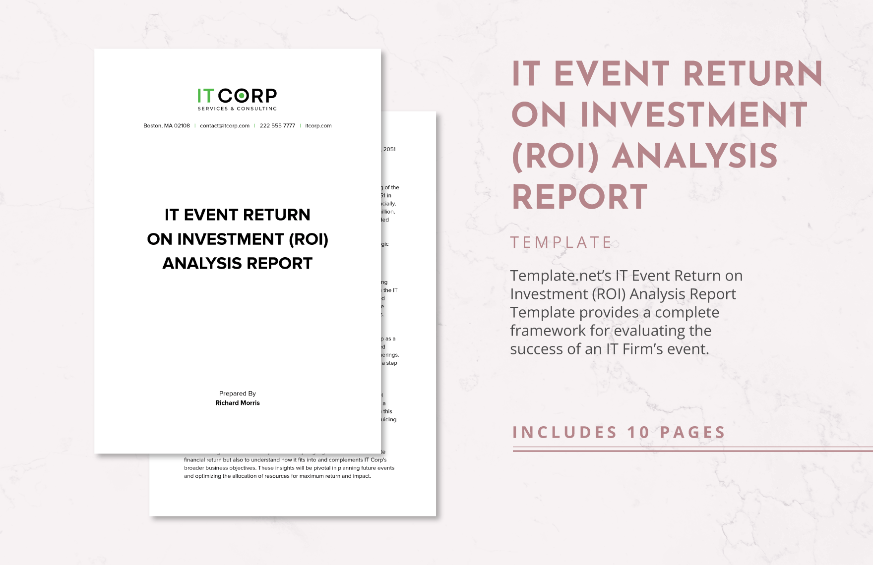 IT Event Return on Investment (ROI) Analysis Report Template in Word, Google Docs, PDF