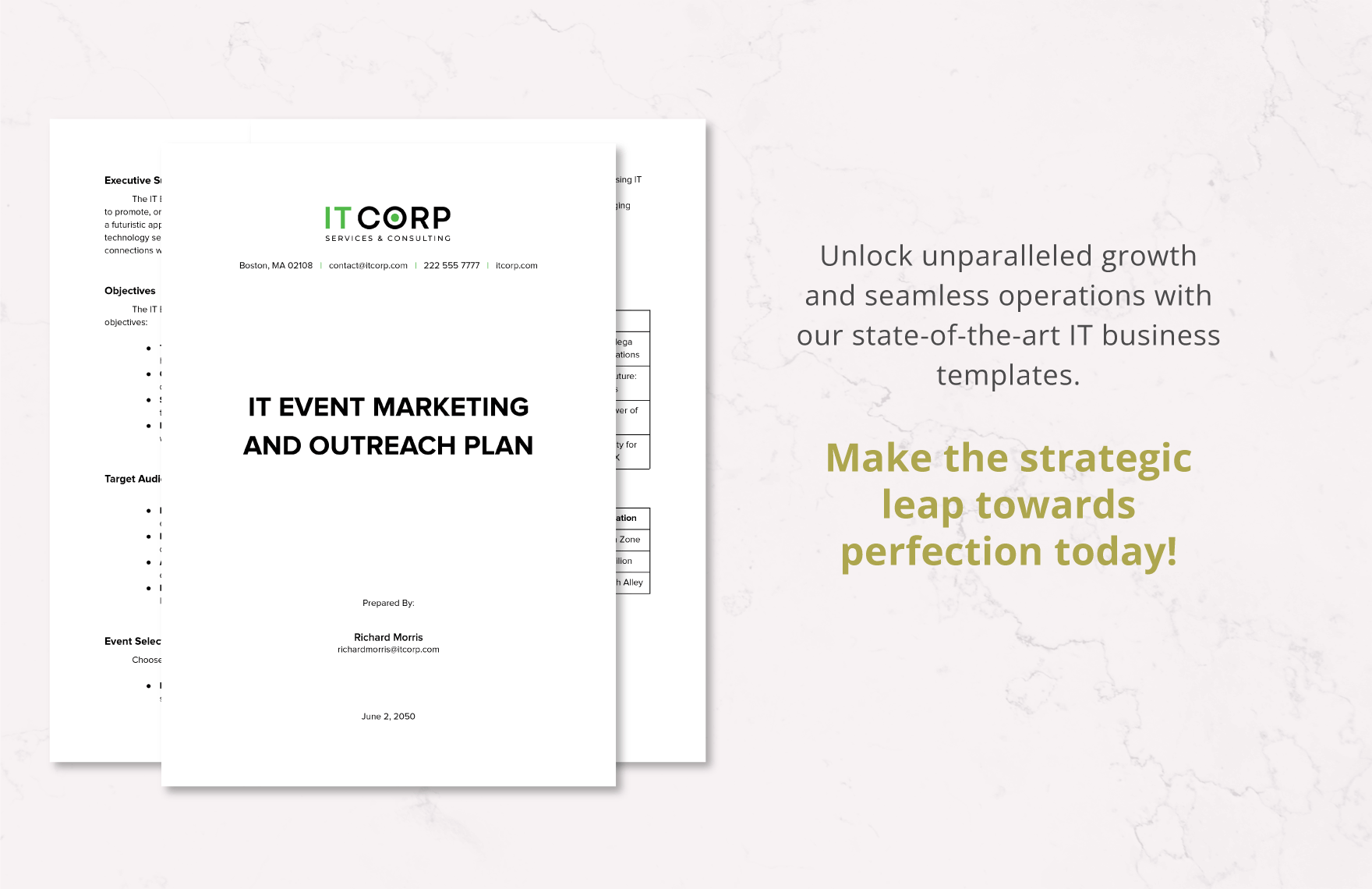 IT Event Marketing and Outreach Plan Template