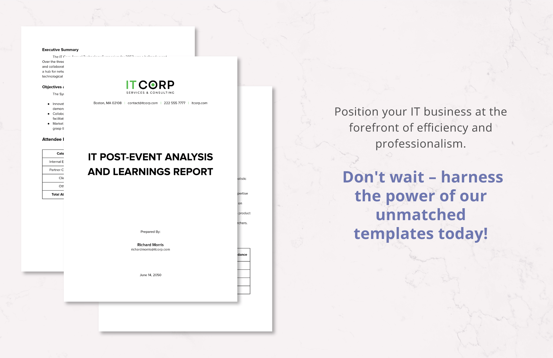 IT Post-Event Analysis and Learnings Report Template