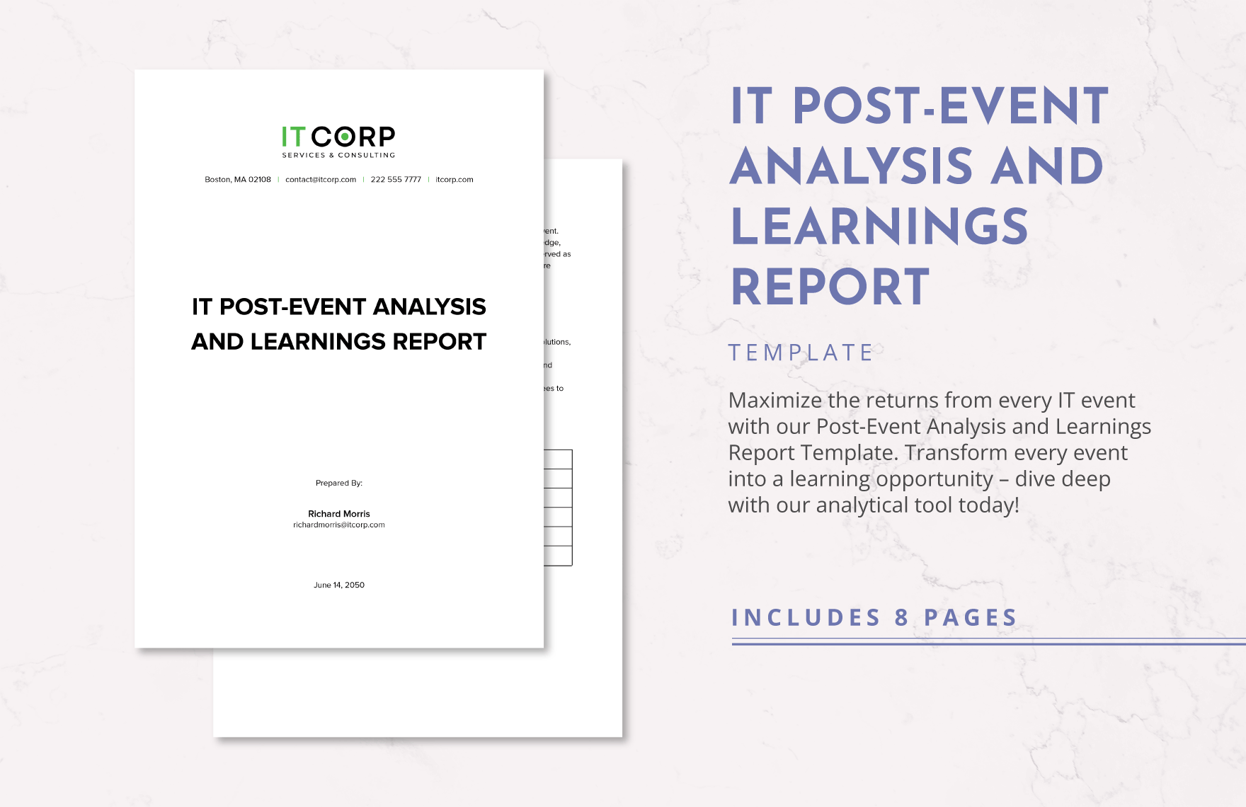 IT Post-Event Analysis and Learnings Report Template