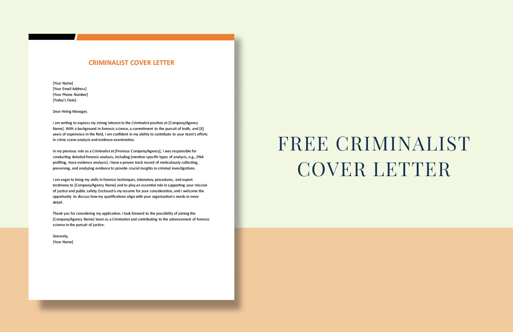 Criminalist Cover Letter in Word, Google Docs, PDF
