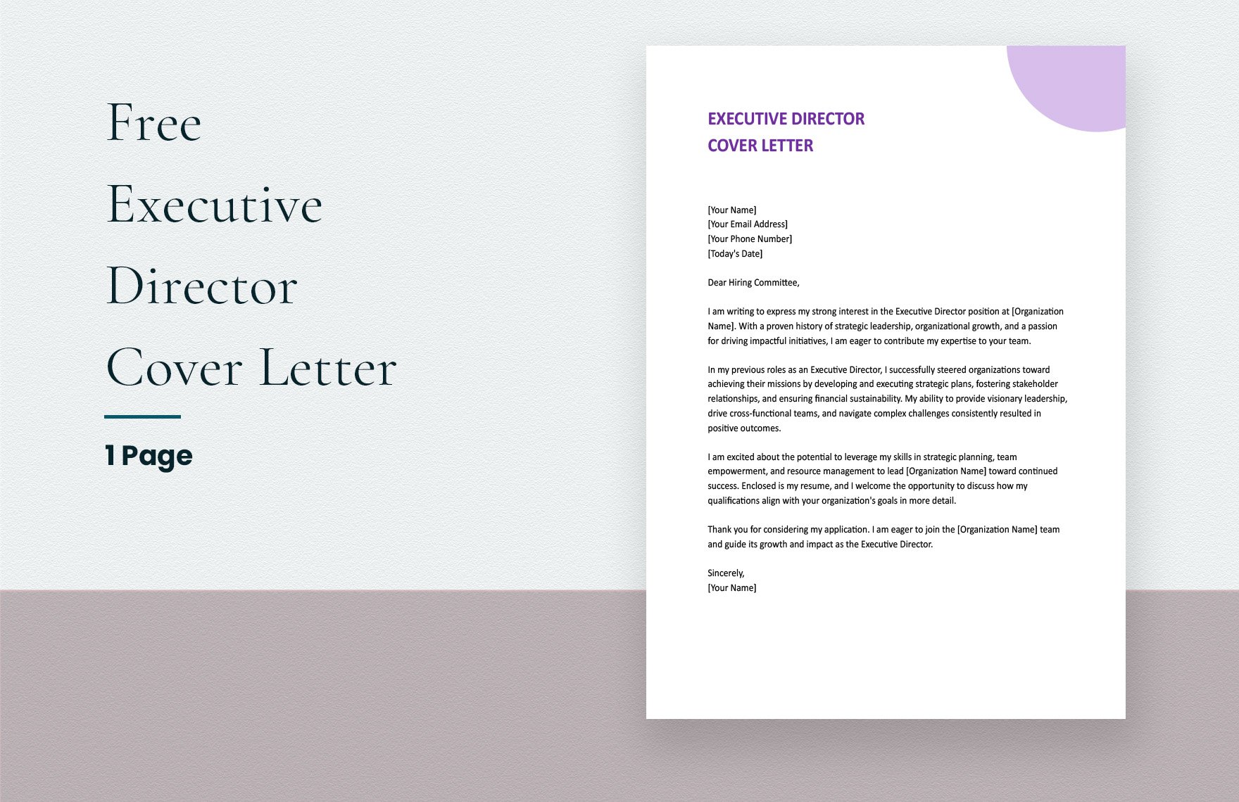 Executive Director Cover Letter