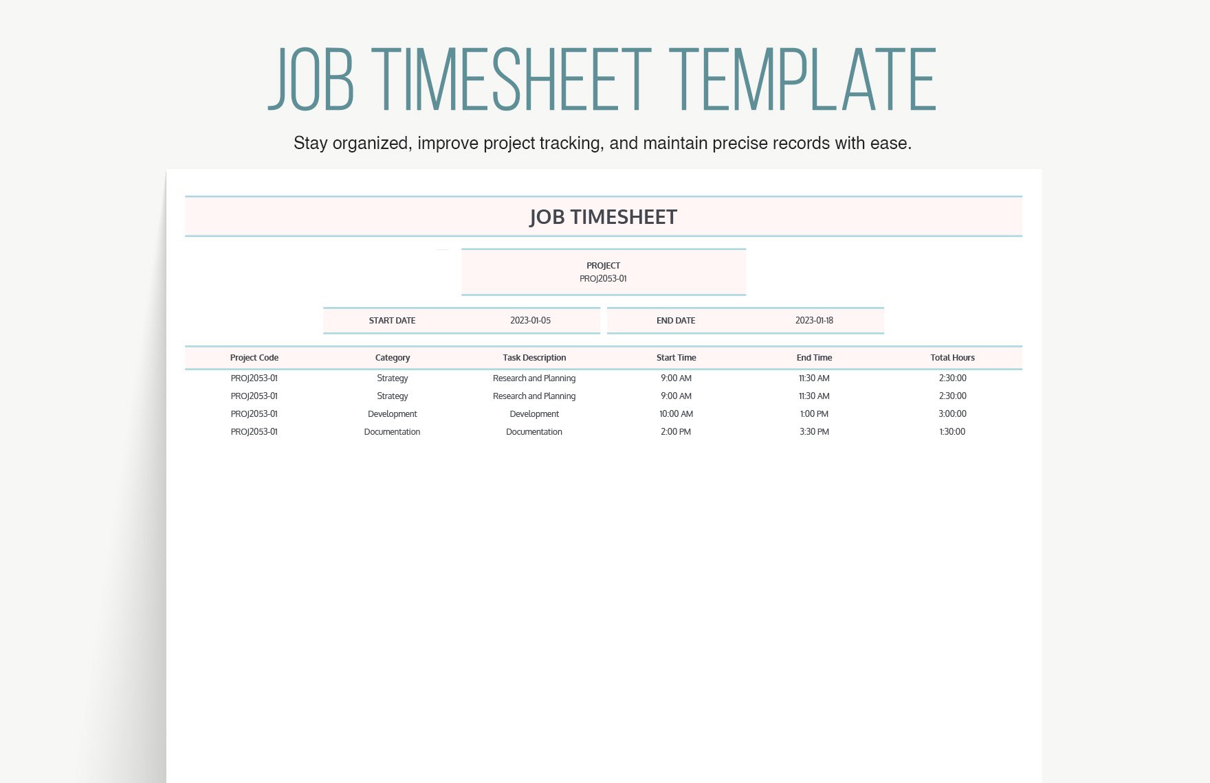 Job Timesheet Template