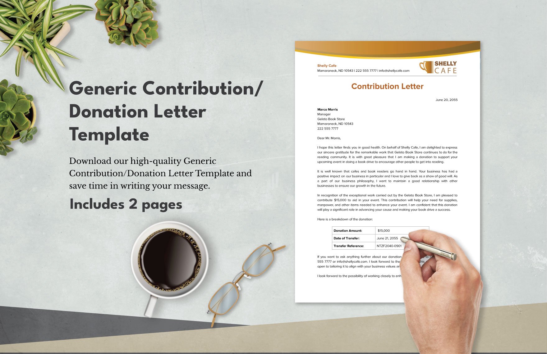 Generic Contribution/Donation Letter Template