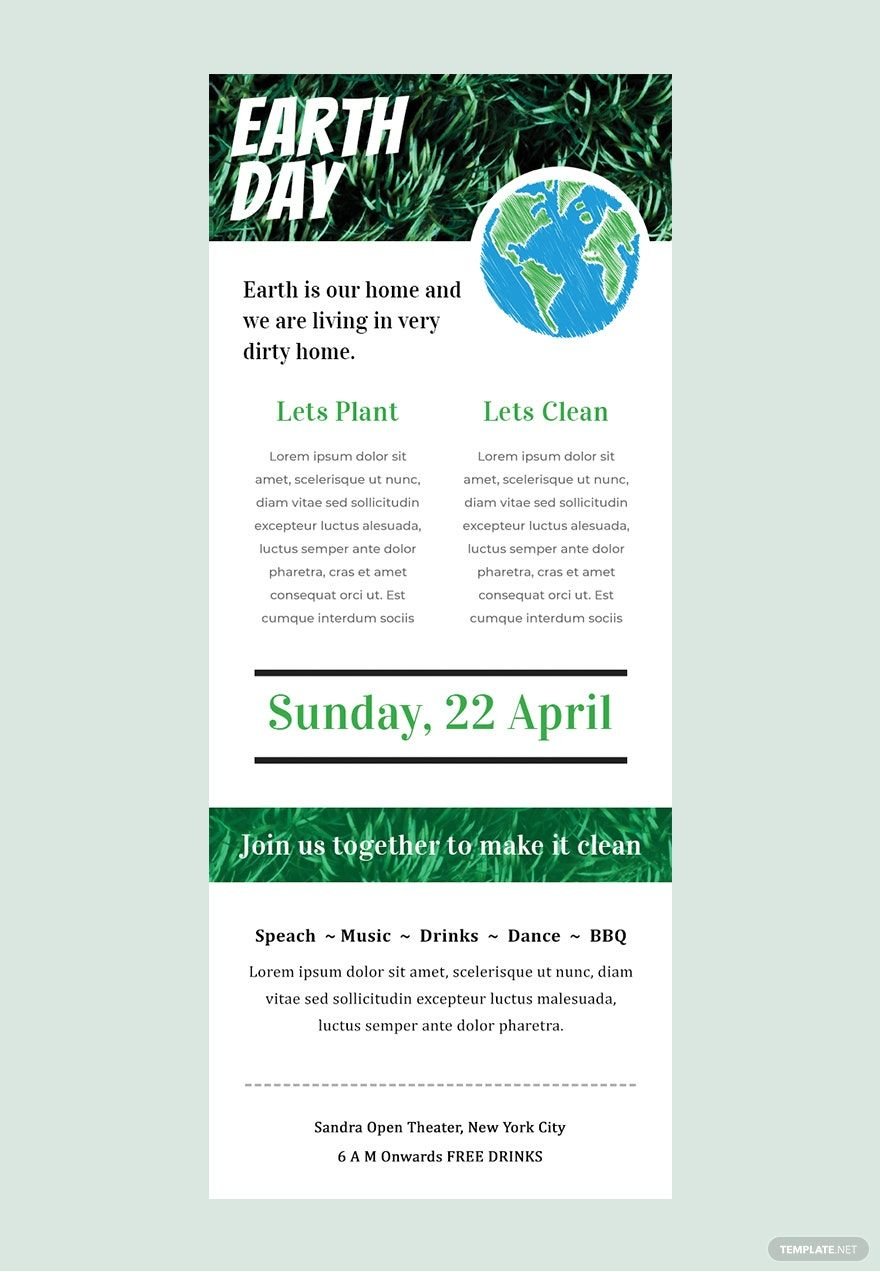 Earth Day Email Newsletter Template