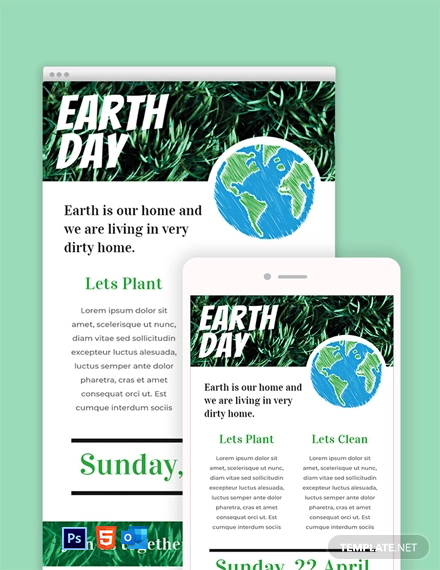 Free Earth Day Email Newsletter Template
