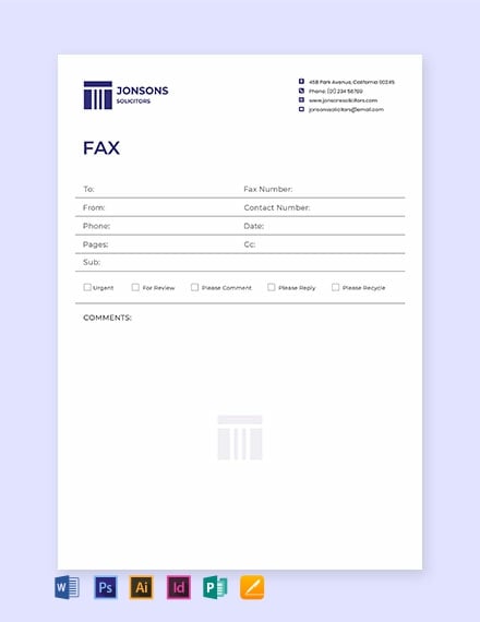 Law Firm Fax Paper Template