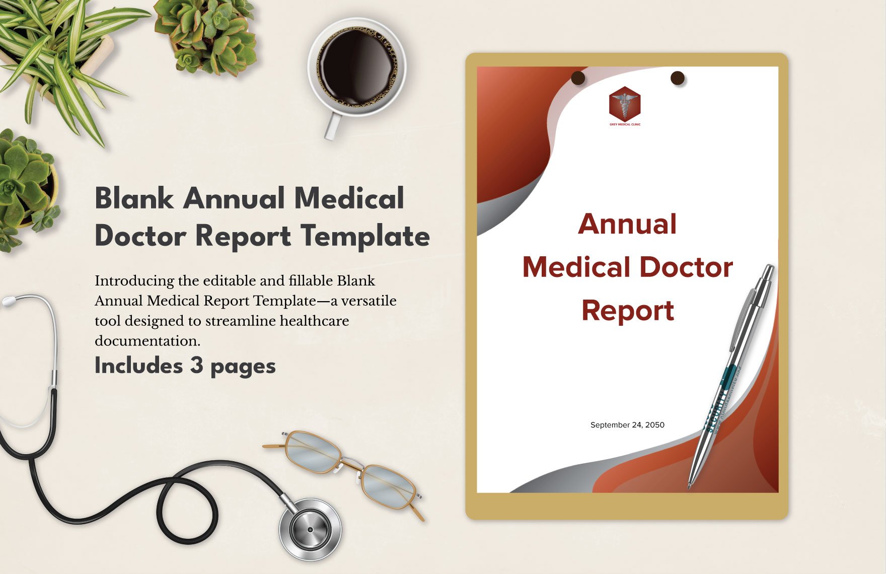 Blank Annual Medical Doctor Report Template