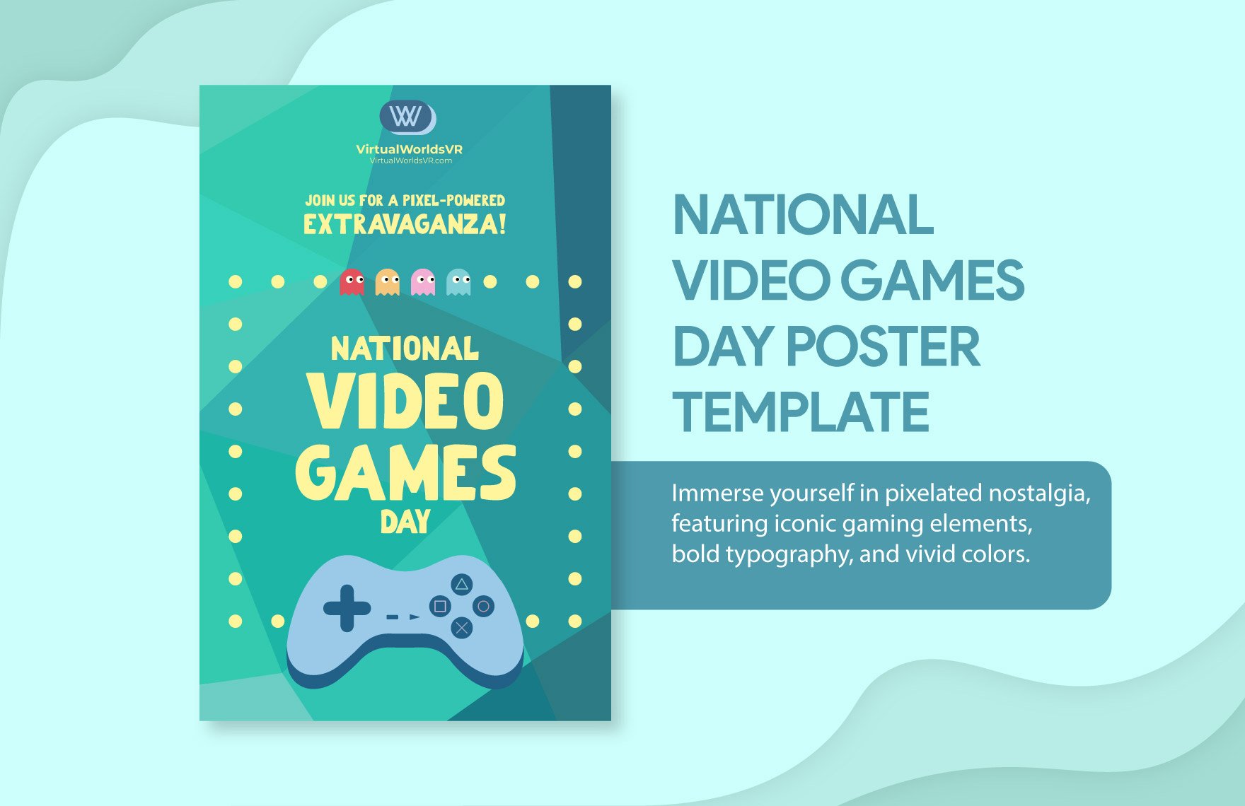 Free National Video Games Day Poster Template in Illustrator, PSD, PNG