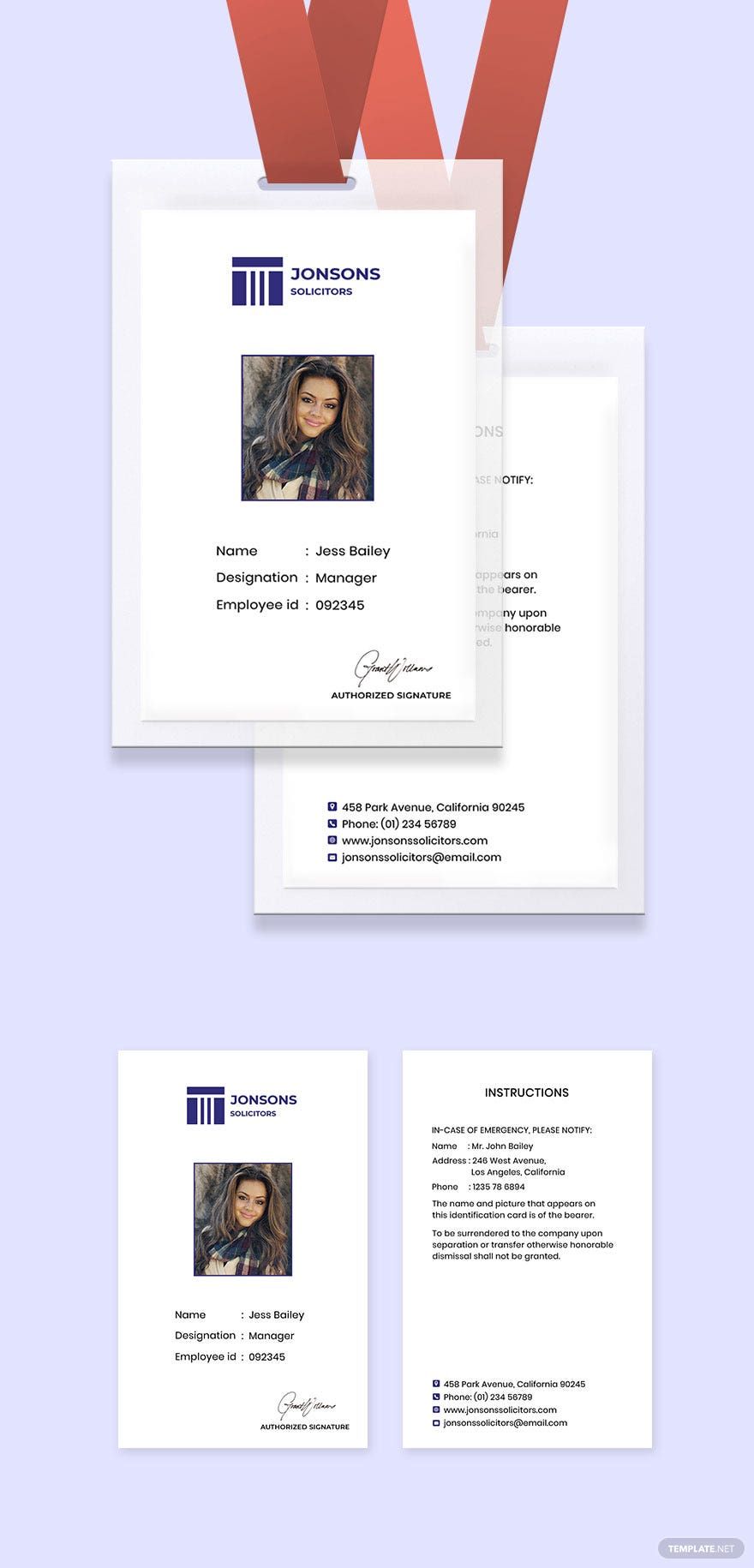 Free Law Firm Identity Card Template
