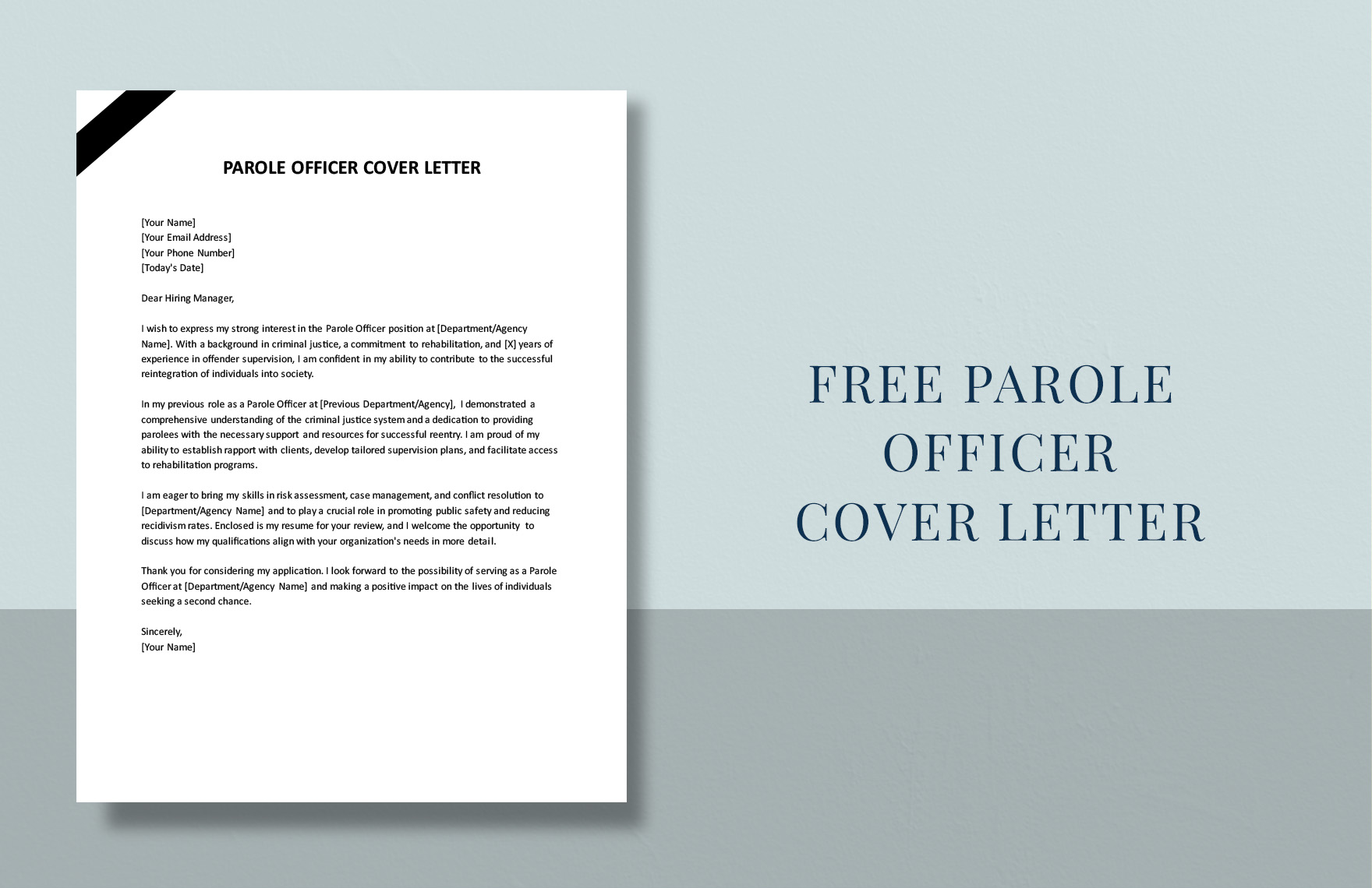 Parole Officer Cover Letter in Word, PDF, Google Docs - Download | Template.net